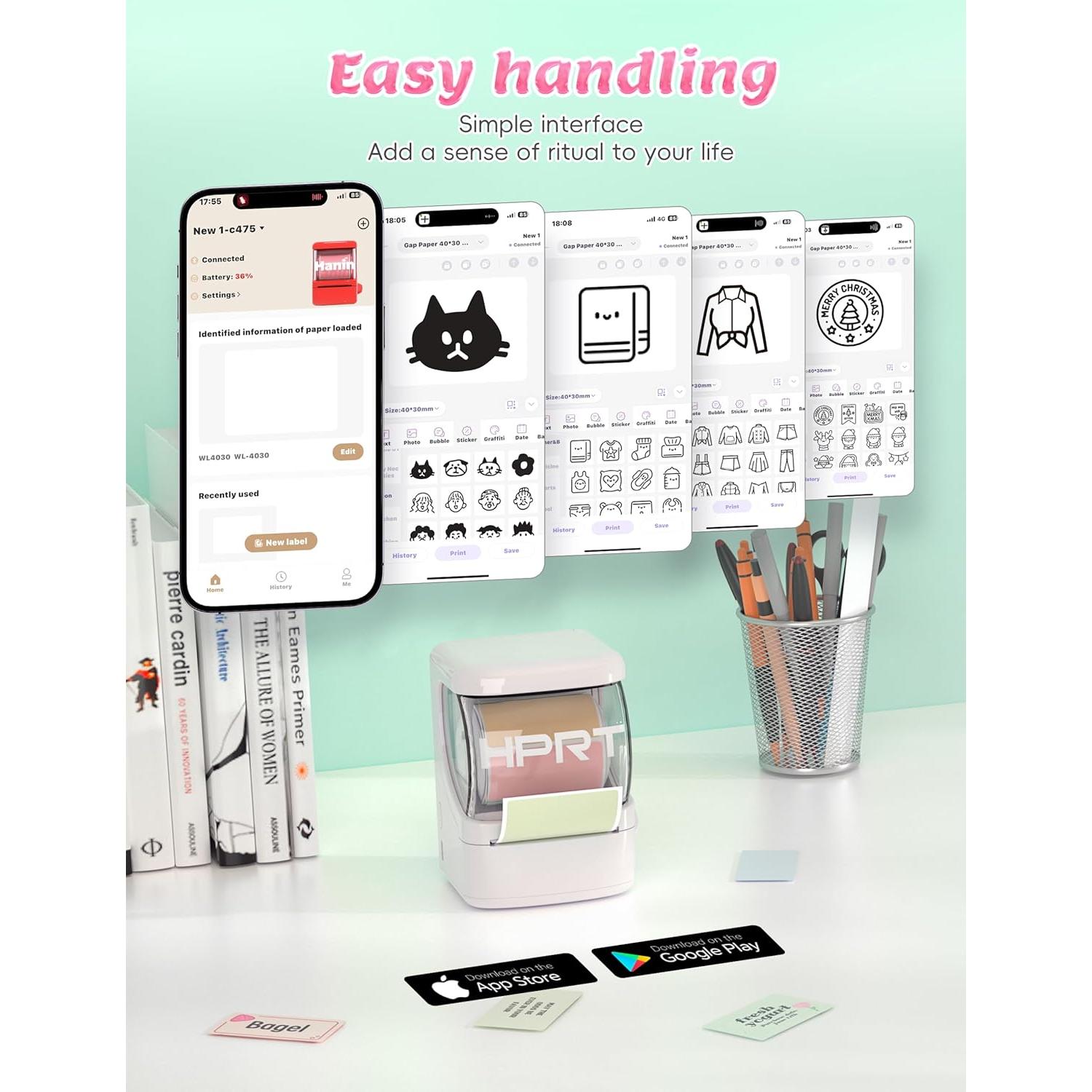 Fabricante de Etiquetas HPRT NEW1 Portátil Bluetooth 40x30mm