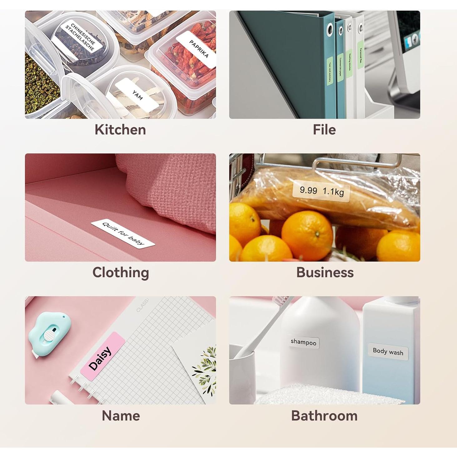 6 Rollos de Cinta de Etiquetas Térmicas NIIMBOT D11/D110/D101