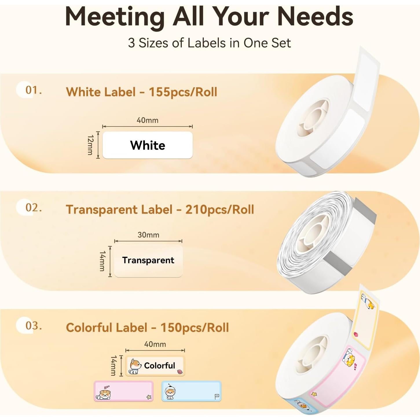 Etiquetas autoadhesivas NIIMBOT 0.5" (1.27 cm) 3 rollos