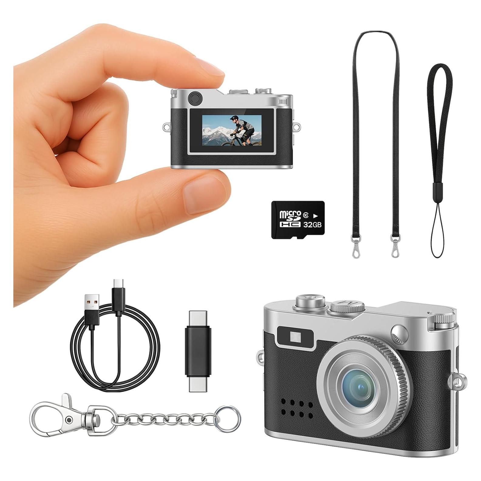 Mini Cámara Digital Dienspeak DC26 1080P HD con 32GB Negro