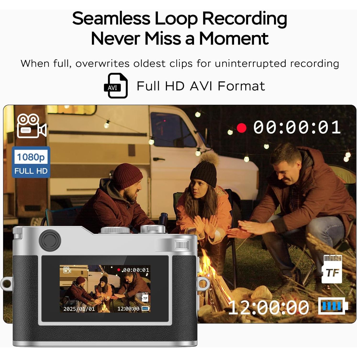 Mini Cámara Digital Dienspeak DC26 1080P HD con 32GB Negro