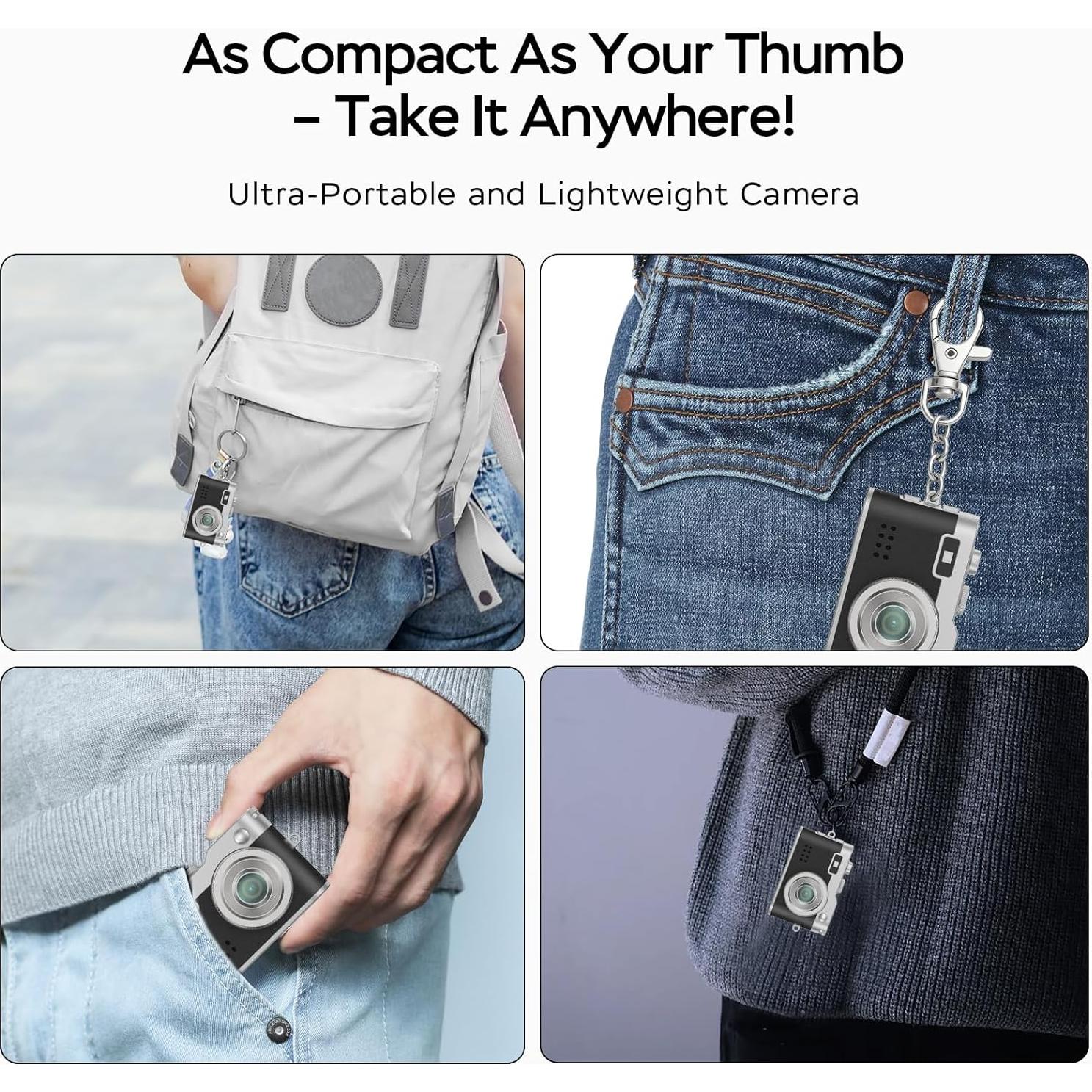 Mini Cámara Digital Dienspeak DC26 1080P HD con 32GB Negro