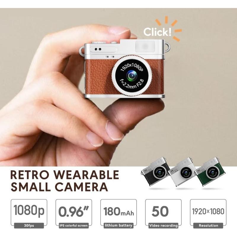 Mini Cámara Digital Retro 1080P Foivtrui con 32GB