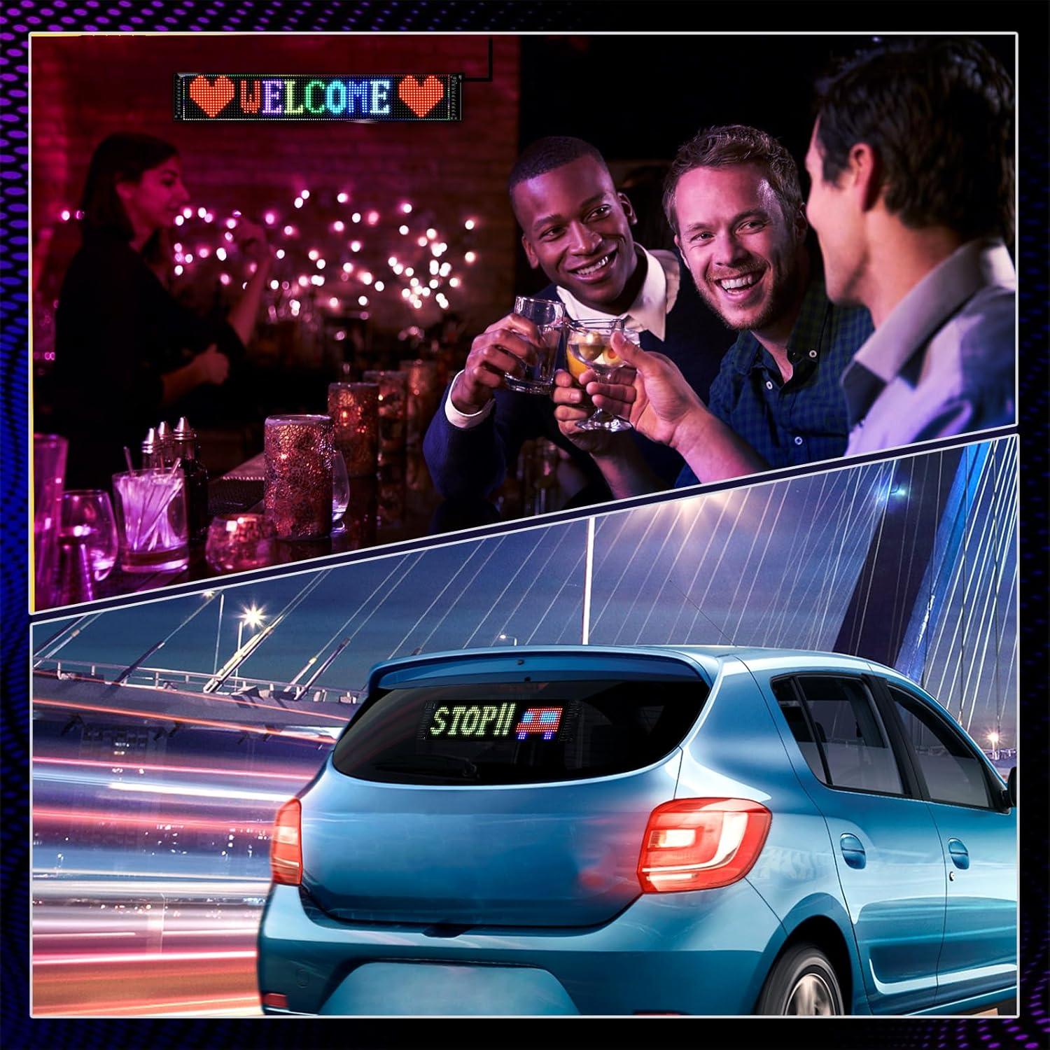 Cartel LED Programable Sasecgo 48x12.7cm con APP Bluetooth