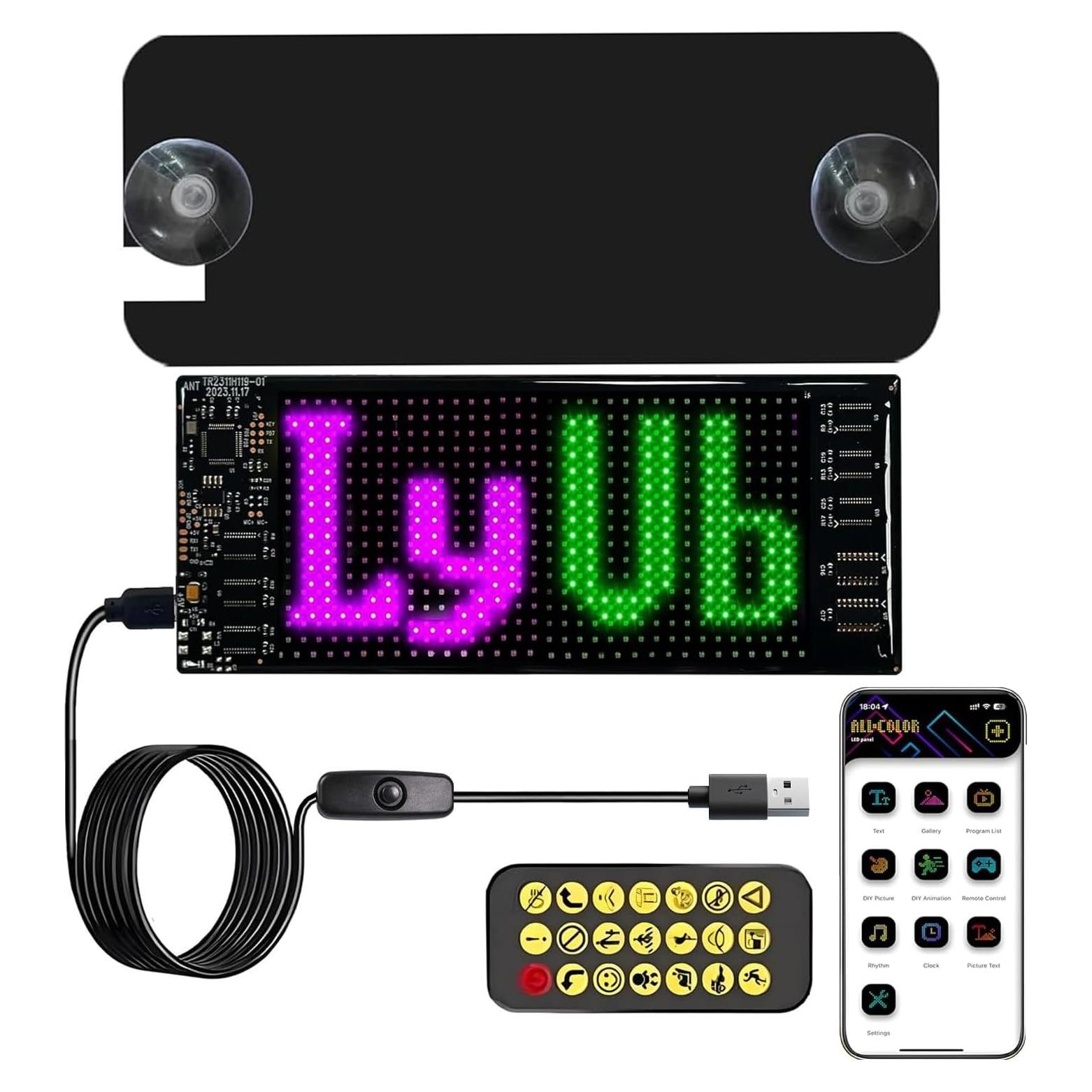 Cartel LED Flexible Meskliu 17.78x7.62cm Control APP Bluetooth