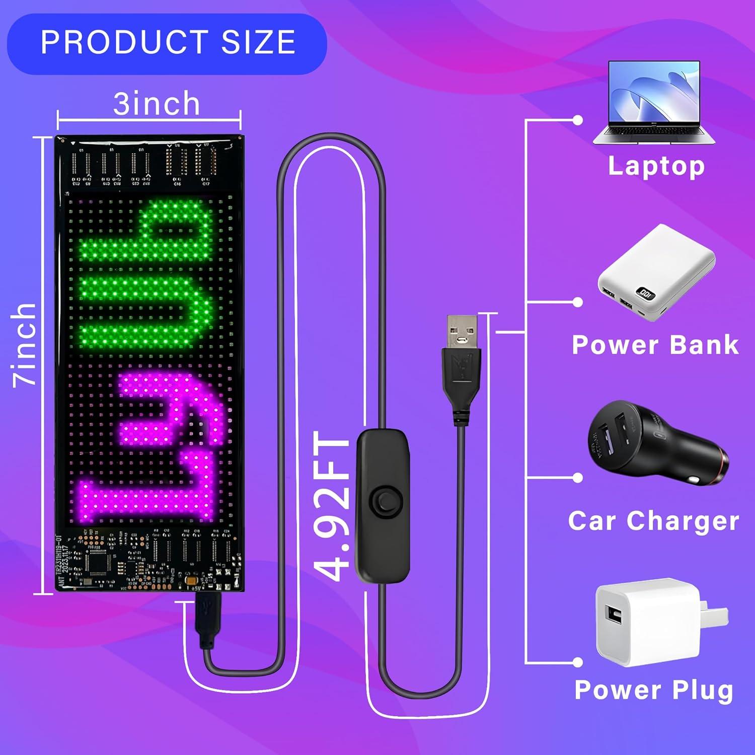 Cartel LED Flexible Meskliu 17.78x7.62cm Control APP Bluetooth