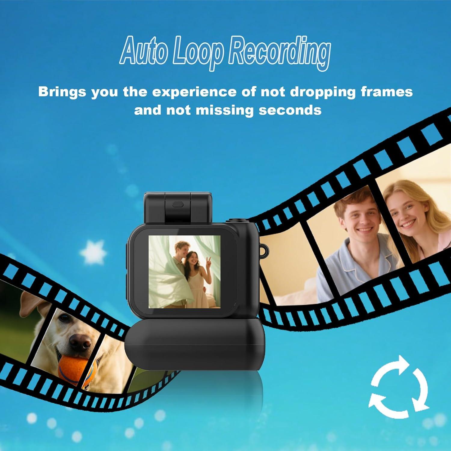 Mini Cámara de Llavero HOFAOUG Retro 32GB HD Portátil