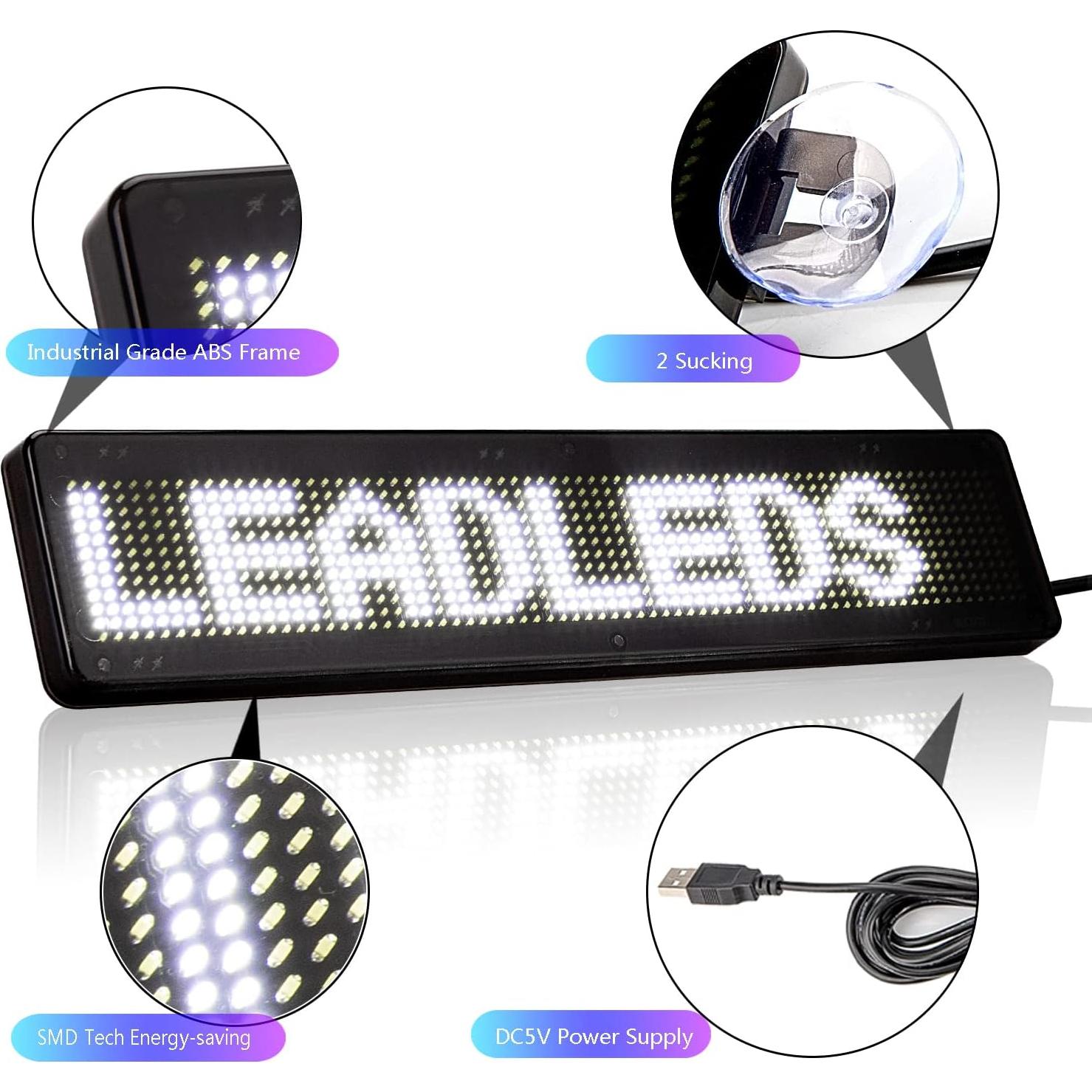 Cartel LED Programable Bluetooth Leadleds 9x2 Pulgadas Blanco