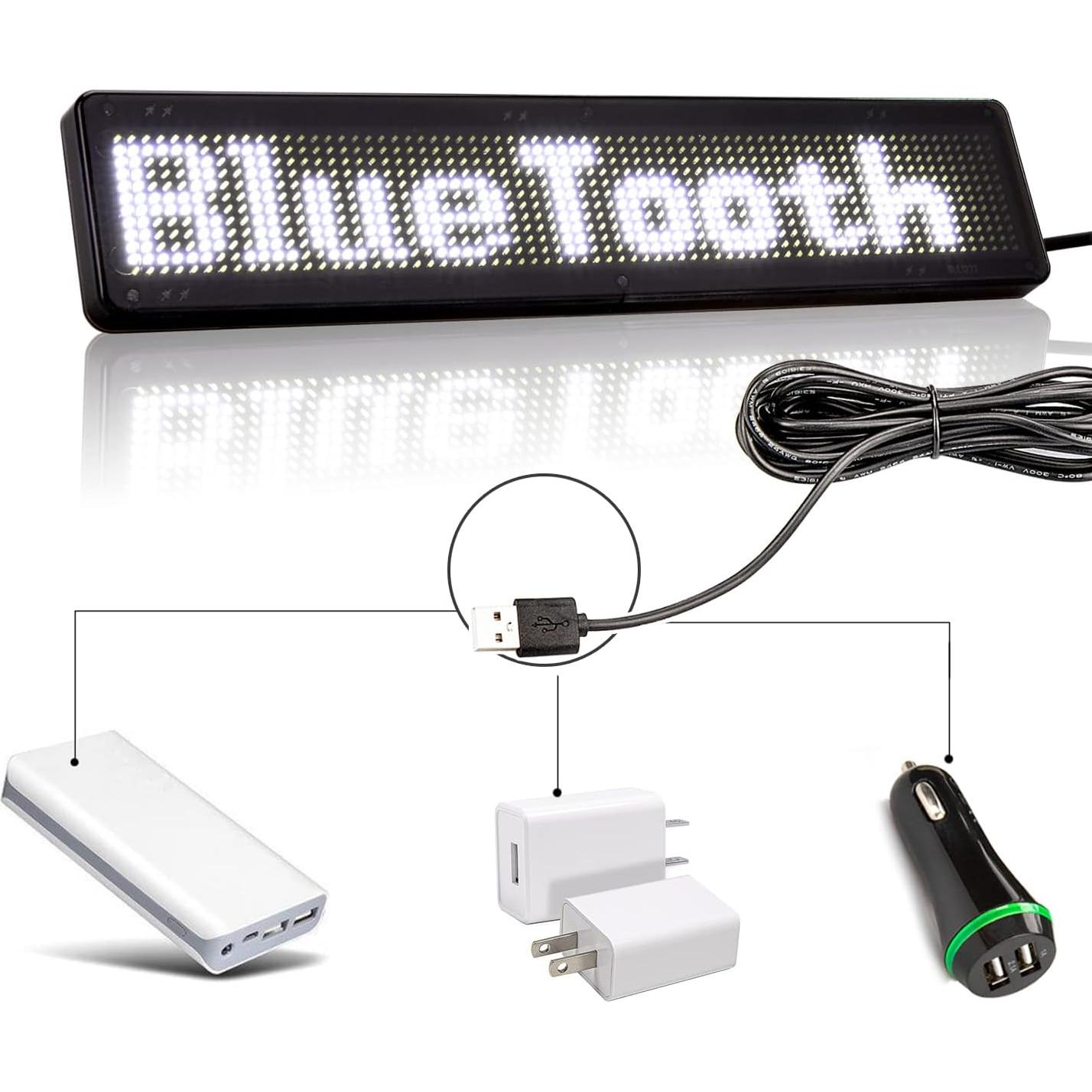 Cartel LED Programable Bluetooth Leadleds 9x2 Pulgadas Blanco