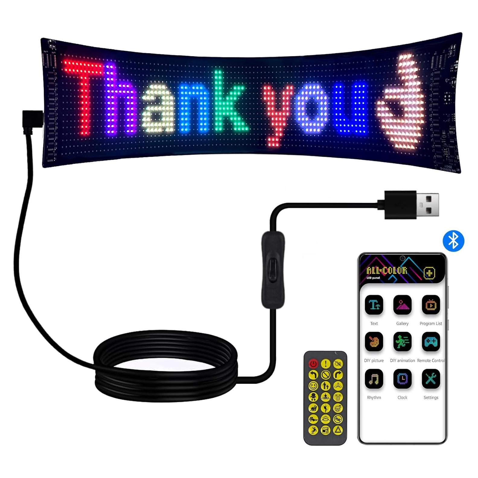 Cartel LED Publicitario Flexible Plikapli 61x13cm Control APP