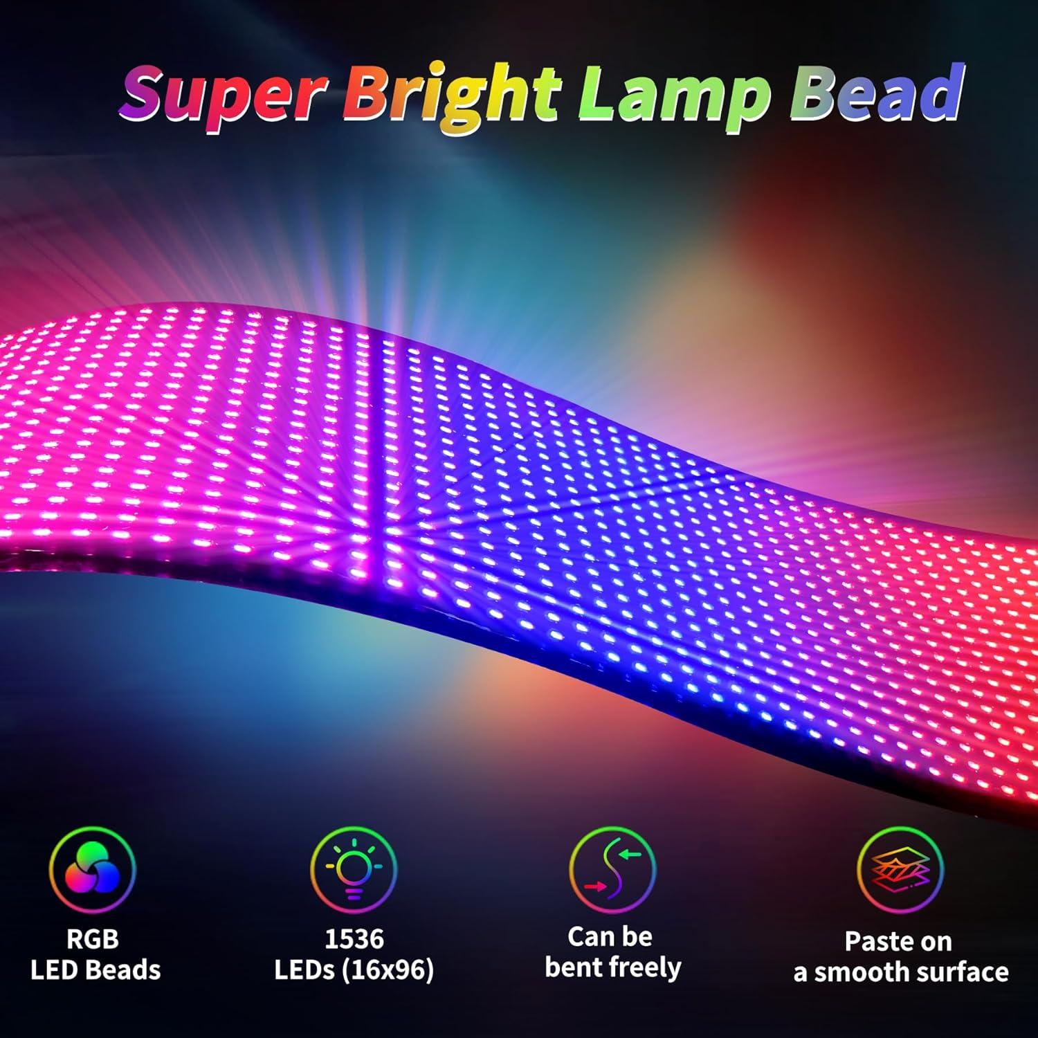 Cartel LED Publicitario Flexible Plikapli 61x13cm Control APP