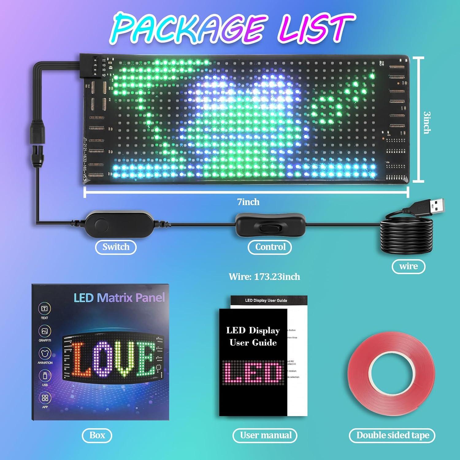 Panel LED Programable FAHKNS 7x3" RGB Control Bluetooth