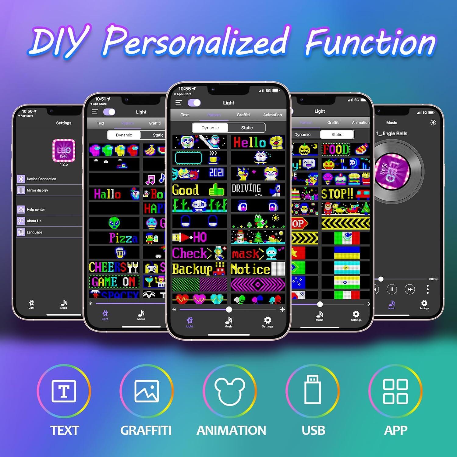 Panel LED Programable FAHKNS 7x3" RGB Control Bluetooth