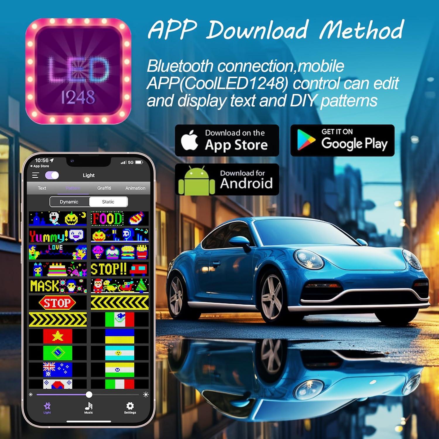 Panel LED Programable FAHKNS 7x3" RGB Control Bluetooth