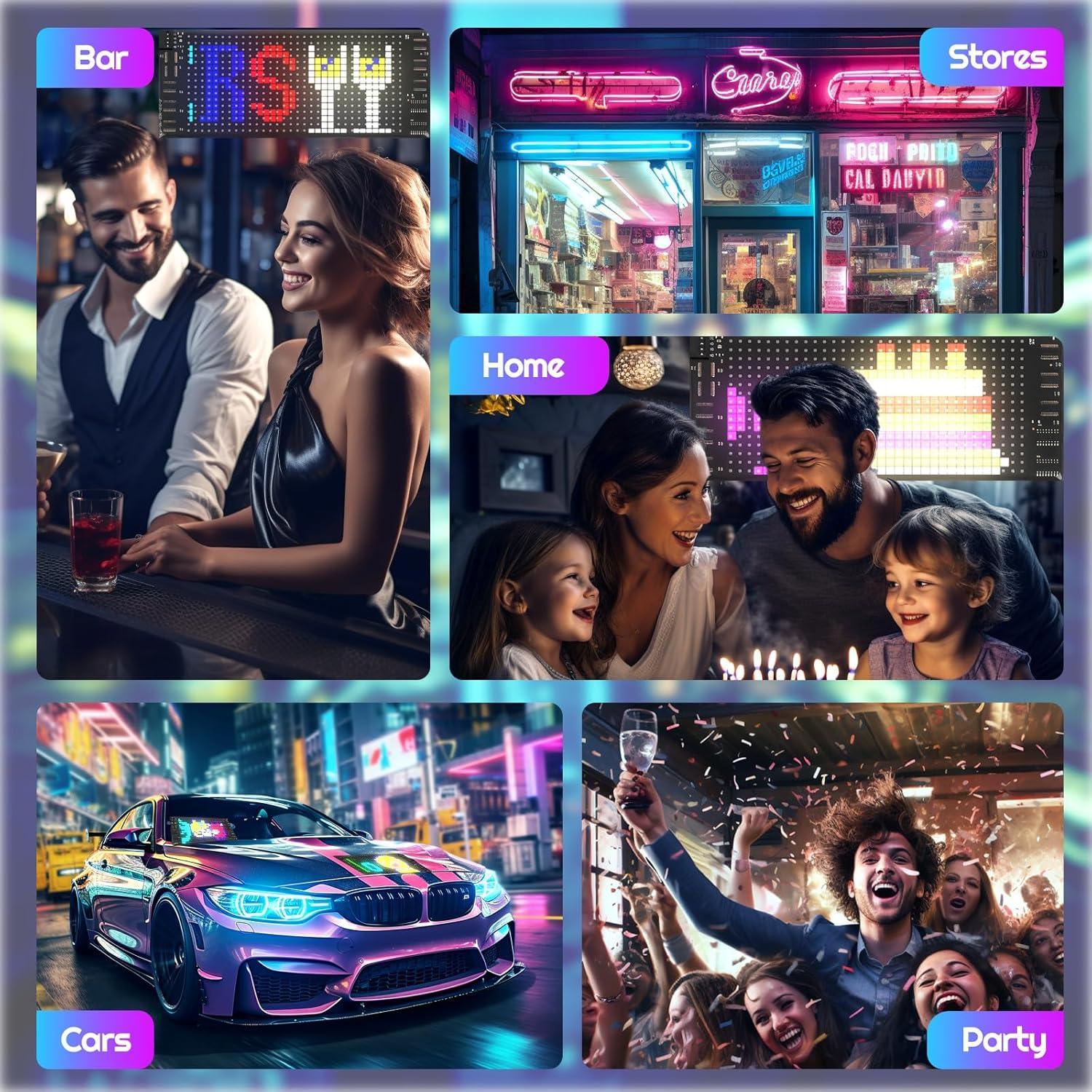 Panel LED Programable FAHKNS 7x3" RGB Control Bluetooth