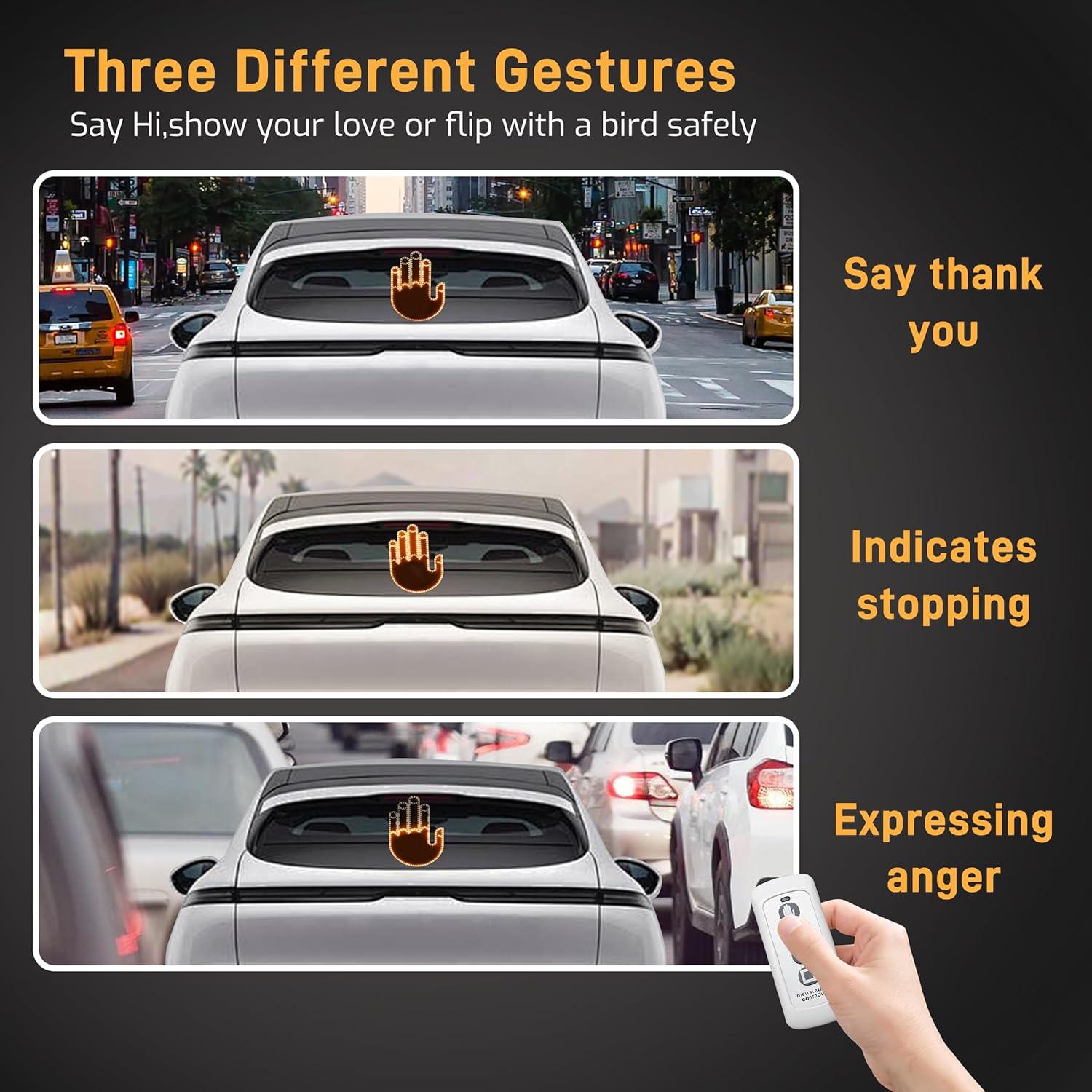 Luz de Gestos de Mano Qeeanmo LED para Auto Naranja 3 Modos