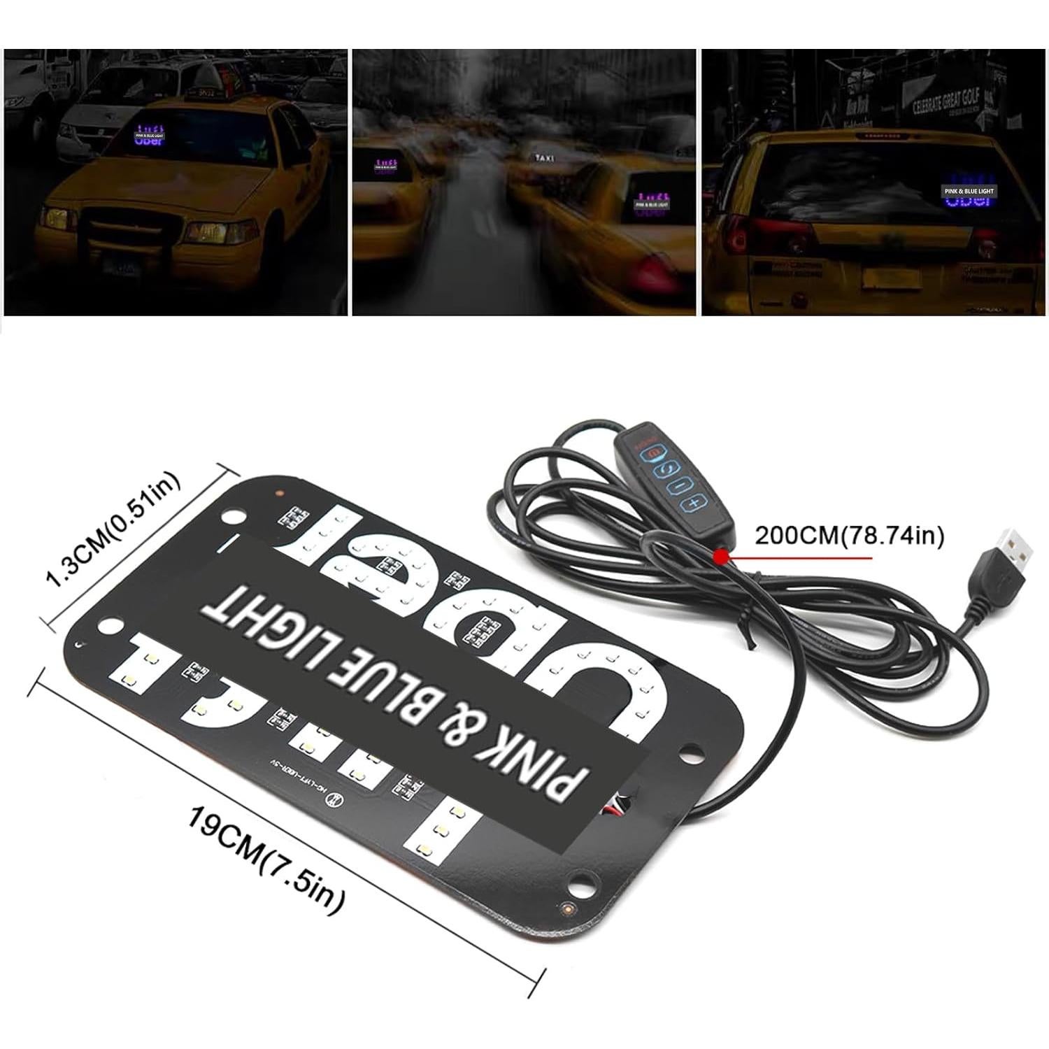 Cartel LED Doble Color Wtruoy para Coche USB Ajustable