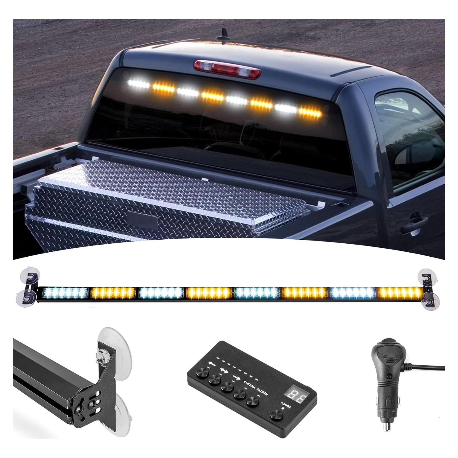 Barra de Luz Estroboscópica LED Wsays 89 cm 48W Ámbar Blanco