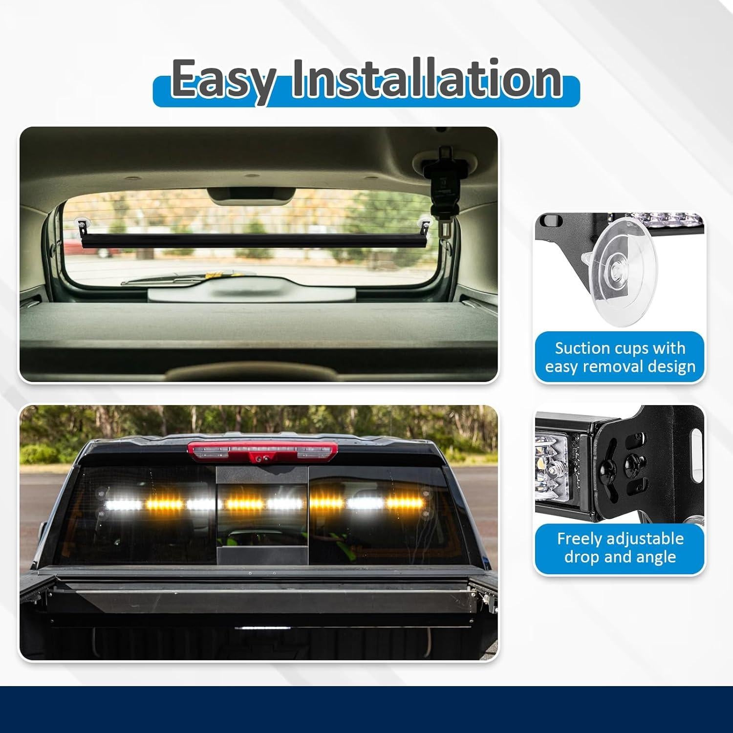 Barra de Luz Estroboscópica LED Wsays 89 cm 48W Ámbar Blanco