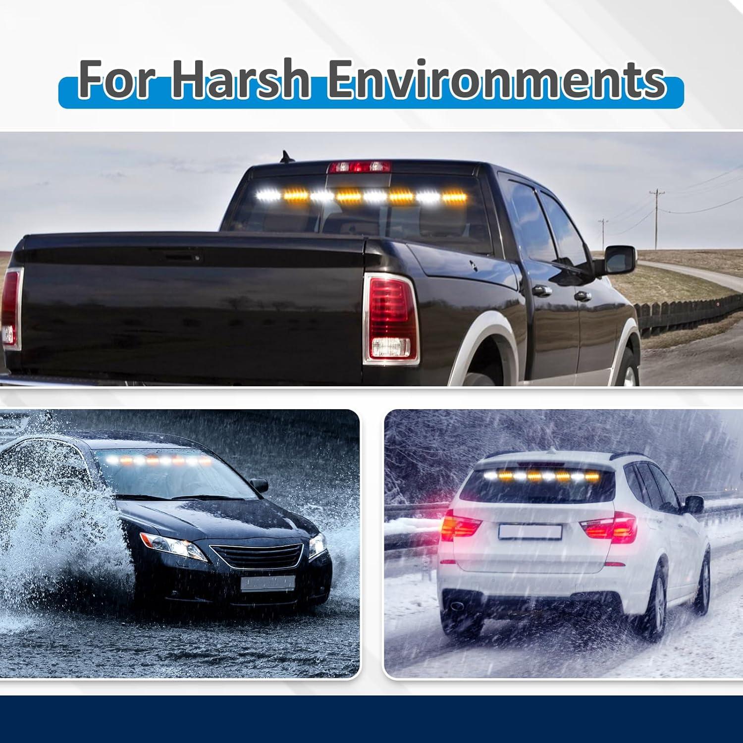 Barra de Luz Estroboscópica LED Wsays 89 cm 48W Ámbar Blanco