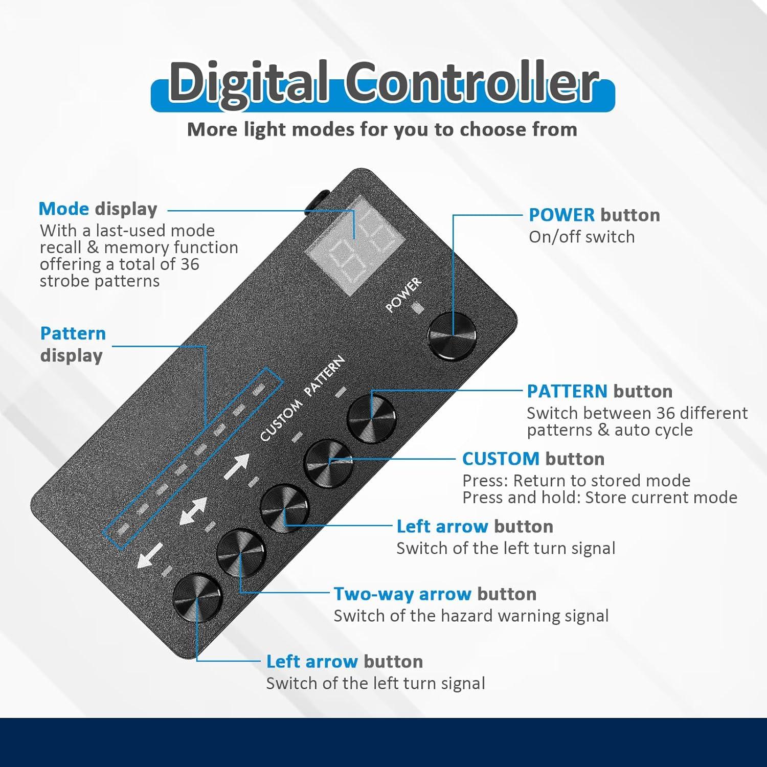 Barra de Luz Estroboscópica LED Wsays 89 cm 48W Ámbar Blanco