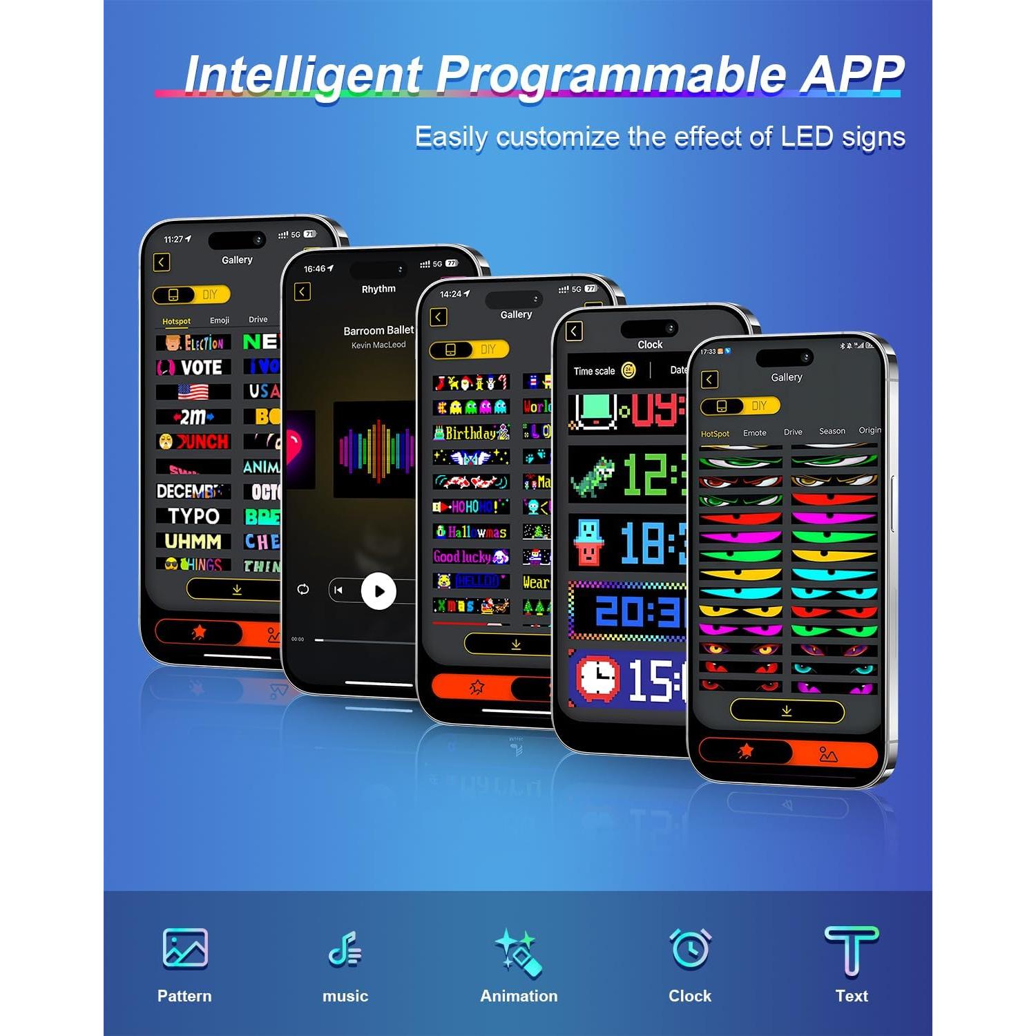 Display LED Ojos Diabólicos Innersoulful 35.4x10.2cm Programable