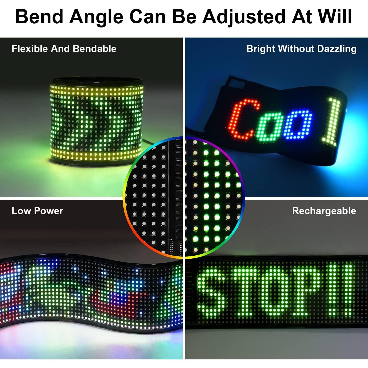 Cartel LED Programable 15x4" HOIOS RGB USB para Coche