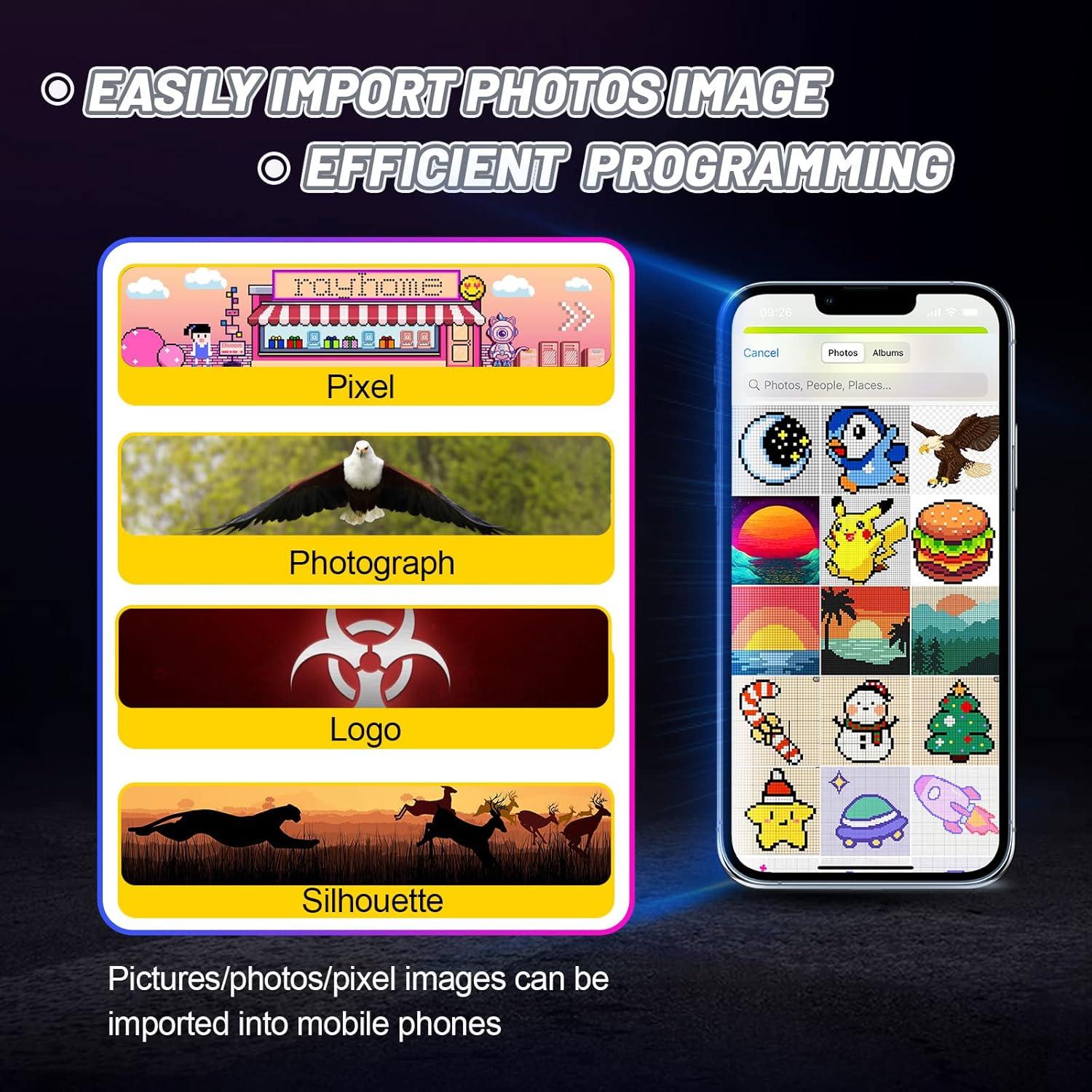 Letrero LED Programable Rayhome 68.58x12.7cm Multicolor Bluetooth