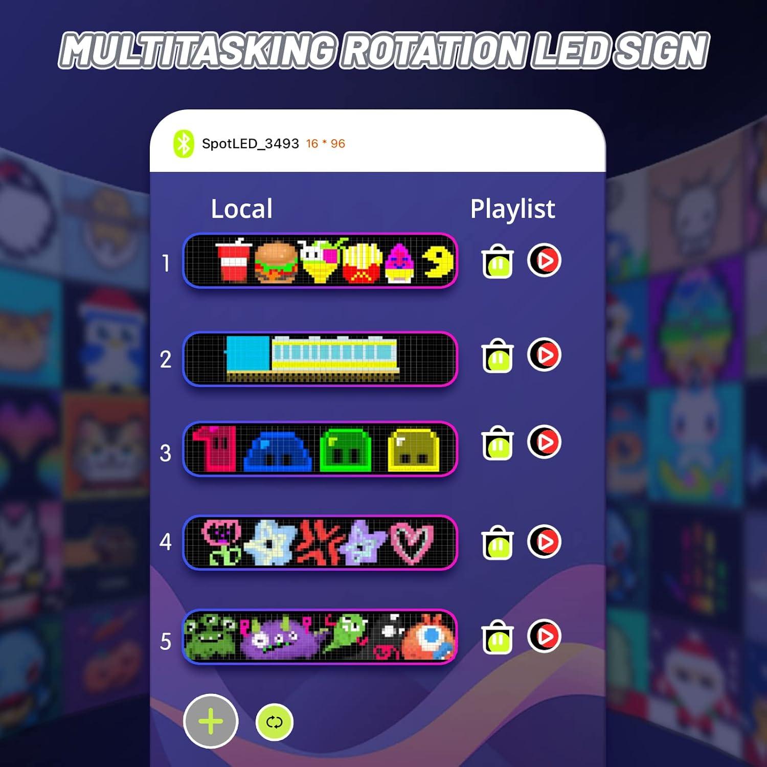 Letrero LED Programable Rayhome 68.58x12.7cm Multicolor Bluetooth