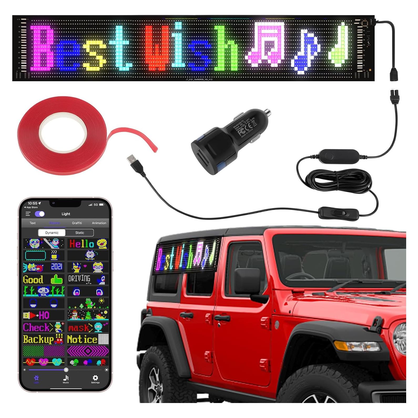 Letrero LED Programable FAHKNS 58.4x12.7cm Bluetooth IP66