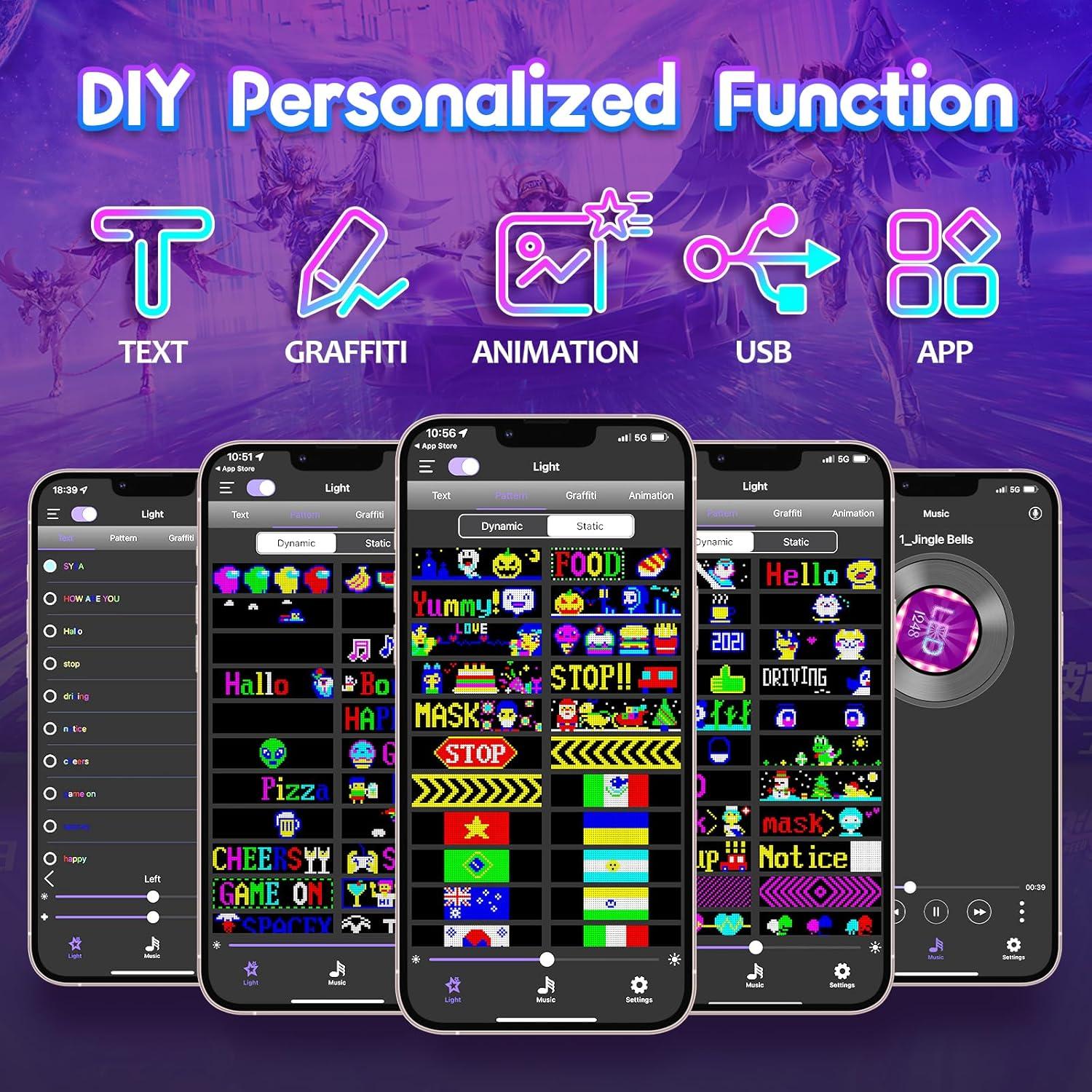 Letrero LED Programable FAHKNS 58.4x12.7cm Bluetooth IP66