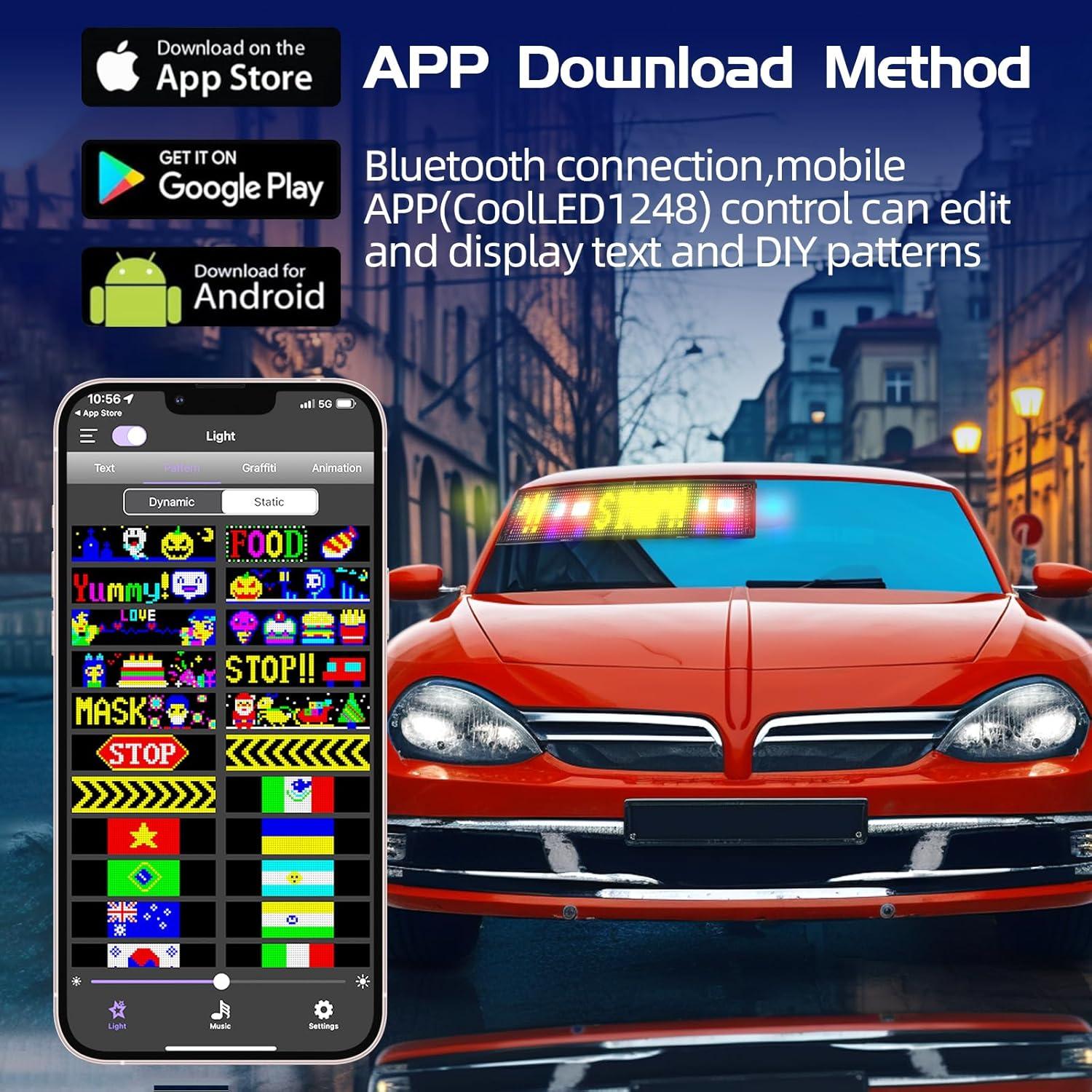 Letrero LED Programable FAHKNS 58.4x12.7cm Bluetooth IP66