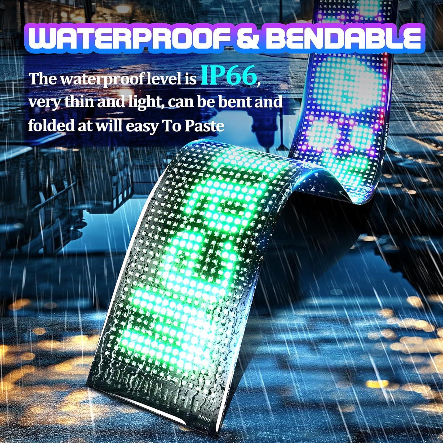 Letrero LED Programable FAHKNS 58.4x12.7cm Bluetooth IP66