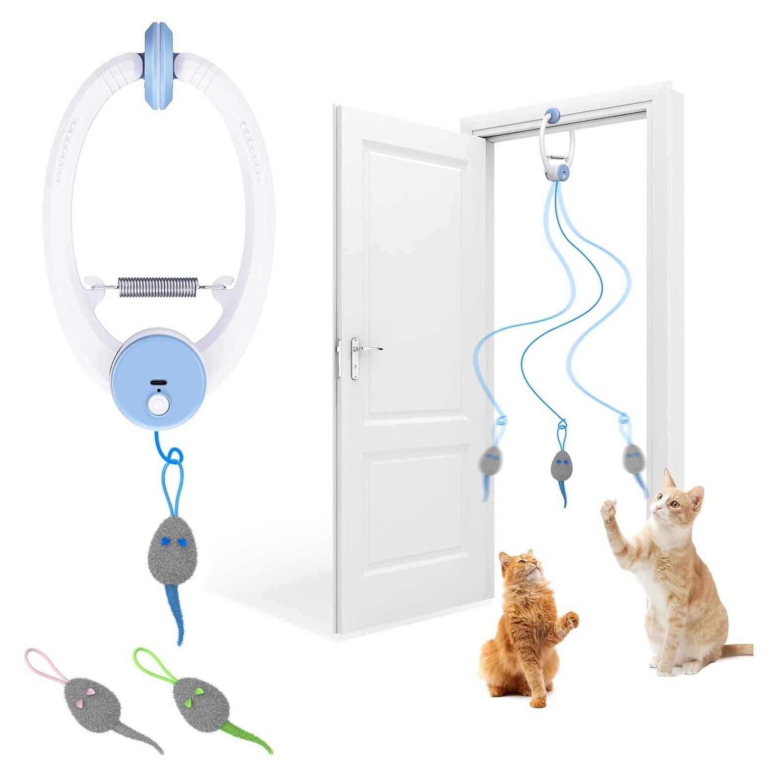 Juguete Interactivo para Gatos Kezlume con 3 Ratones y Cuerda