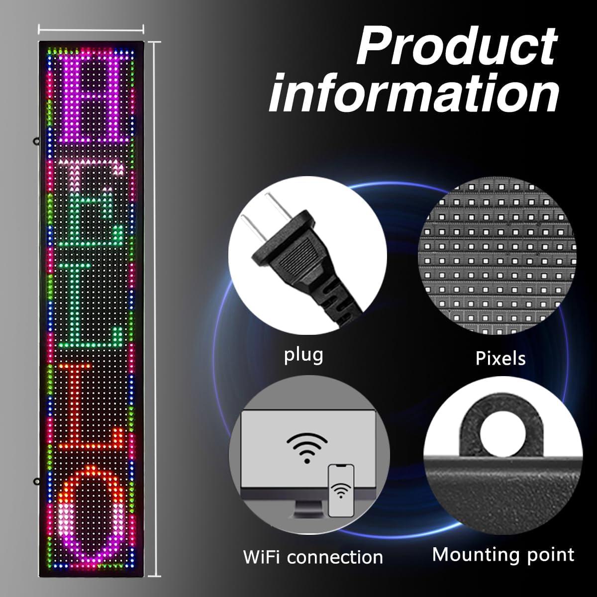 Cartel LED Programable P10 DS ledsign 99x19 cm Color Completo