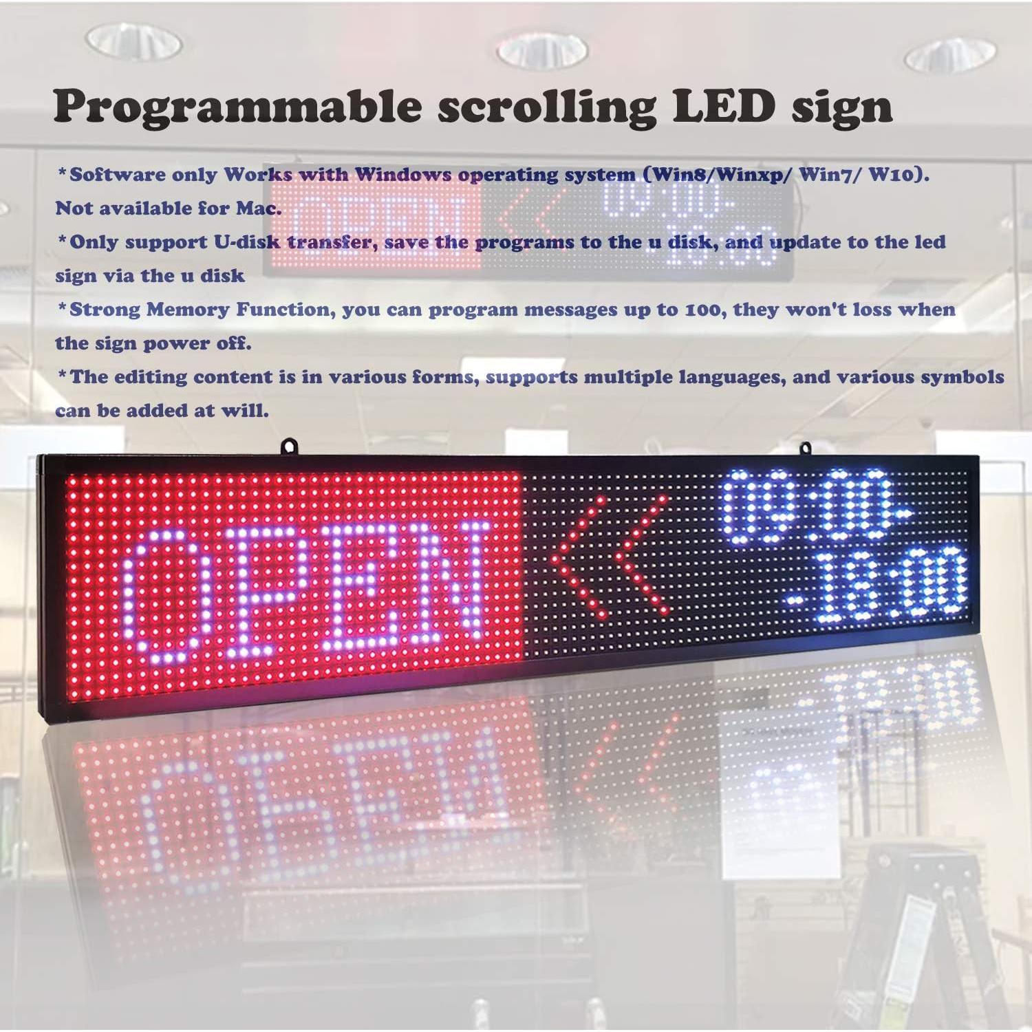 Cartel LED Programable P10 DS ledsign 99x19 cm Color Completo