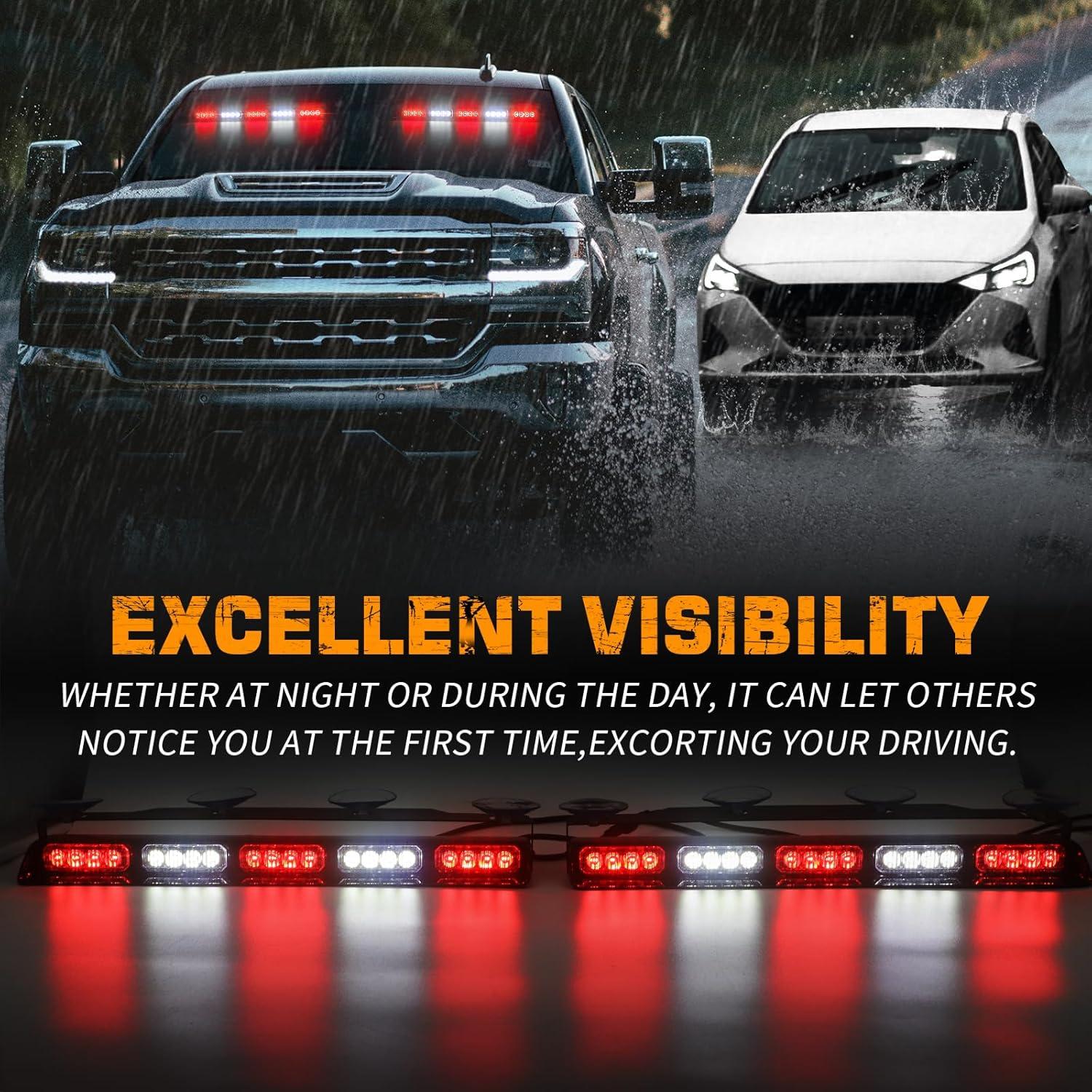 Luces de Emergencia XRIDONSEN 40 LED Rojas y Blancas 1.93 kg