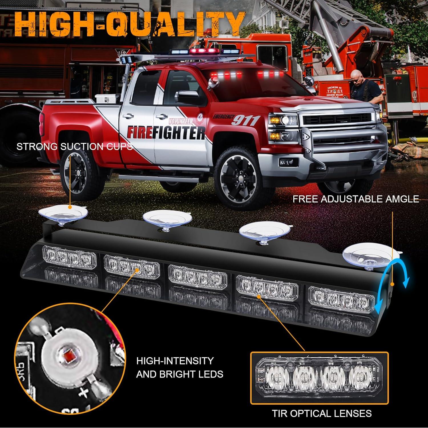 Luces de Emergencia XRIDONSEN 40 LED Rojas y Blancas 1.93 kg