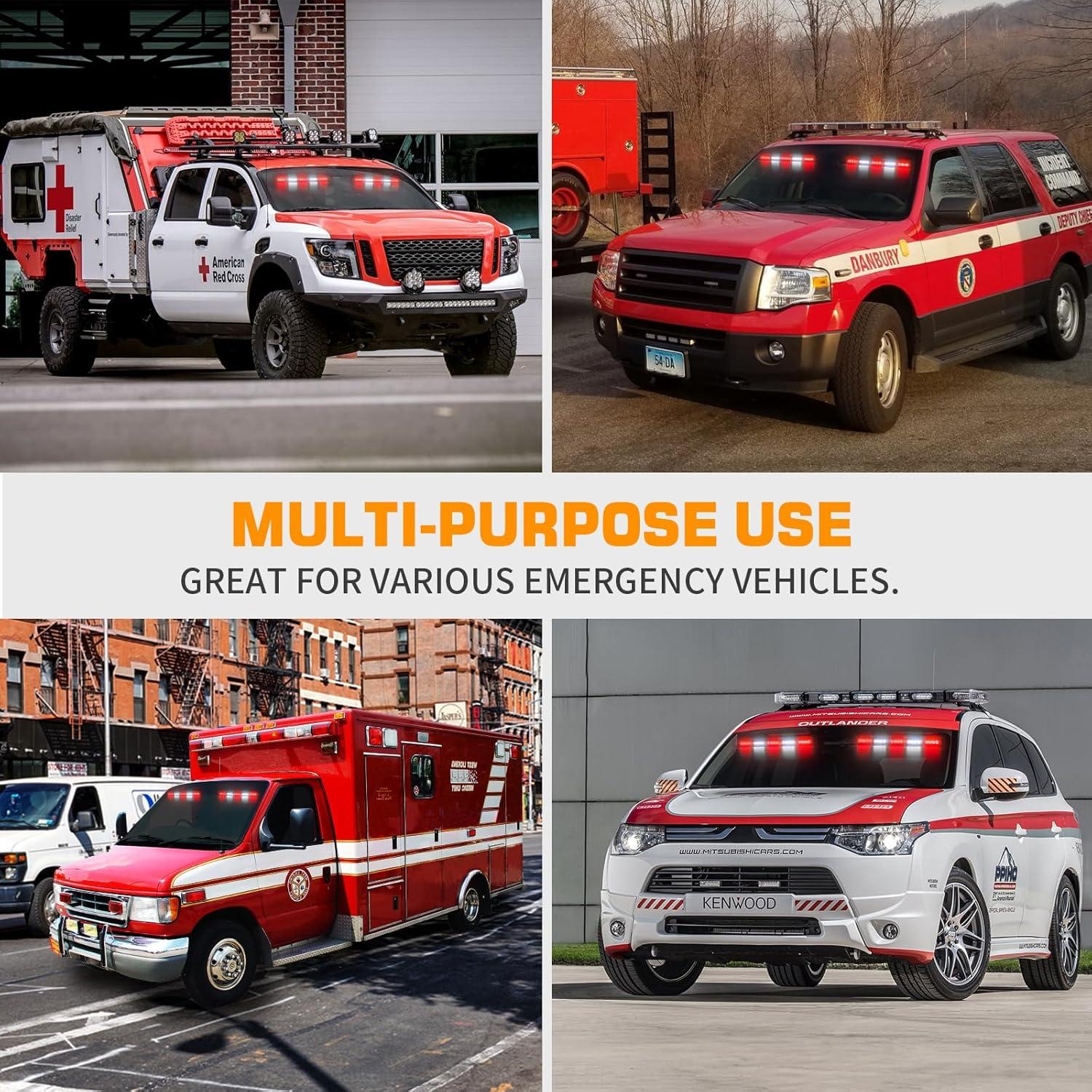 Luces de Emergencia XRIDONSEN 40 LED Rojas y Blancas 1.93 kg