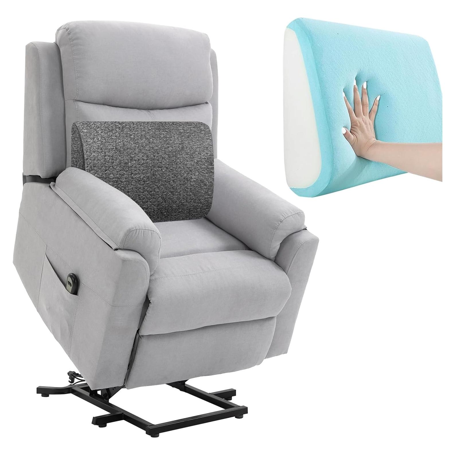 Almohada Lumbar FOUXTEL Extra Grande 50.8x35.6x14cm Gris