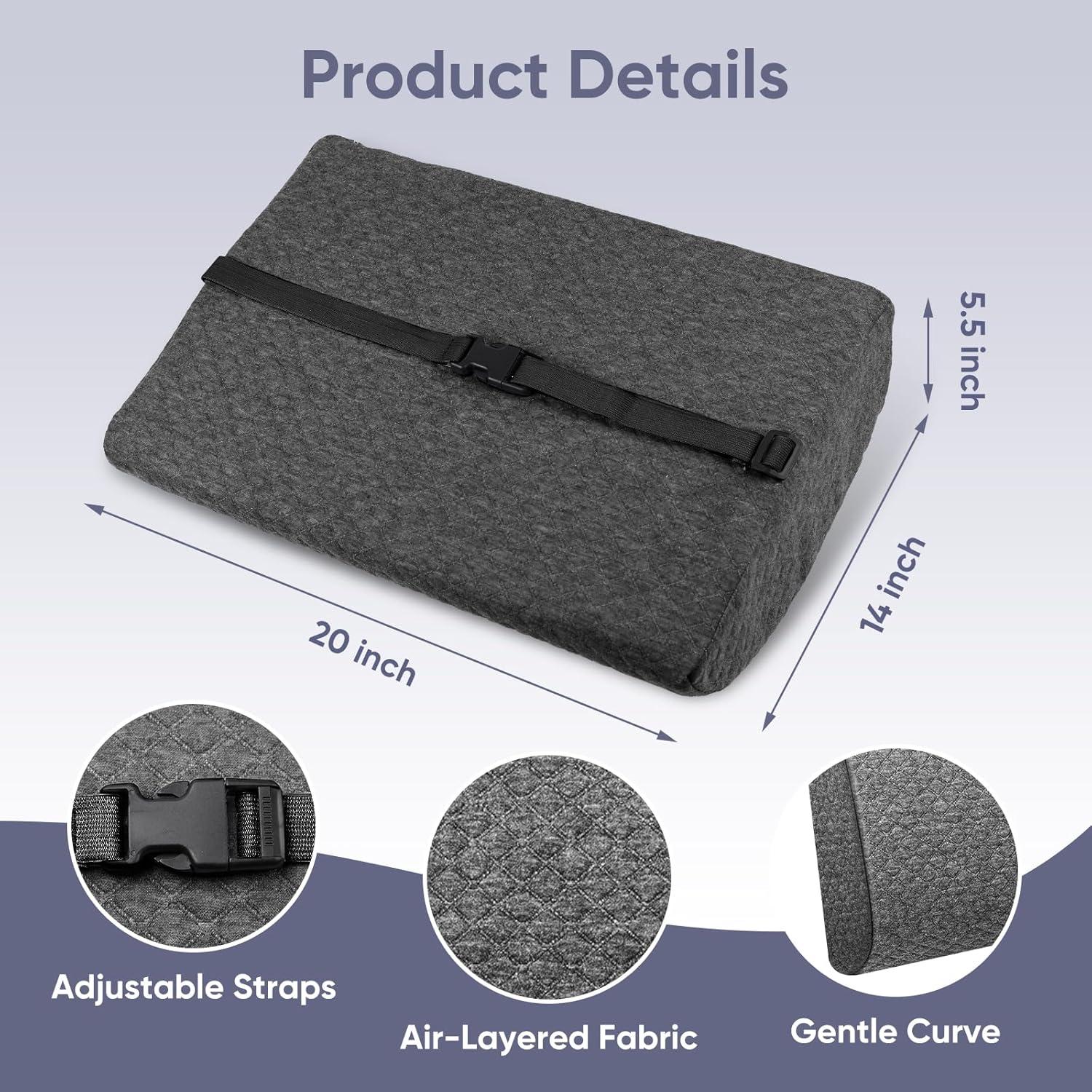 Almohada Lumbar FOUXTEL Extra Grande 50.8x35.6x14cm Gris