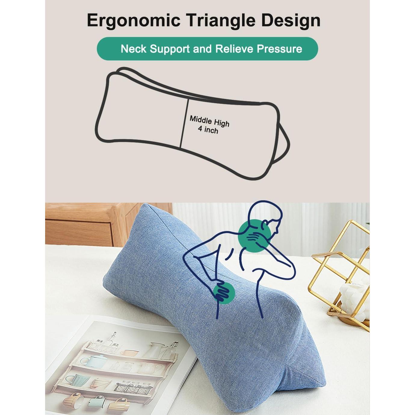 Almohada Cervical de Trigo Sarraceno Edmile 38x13 cm Azul