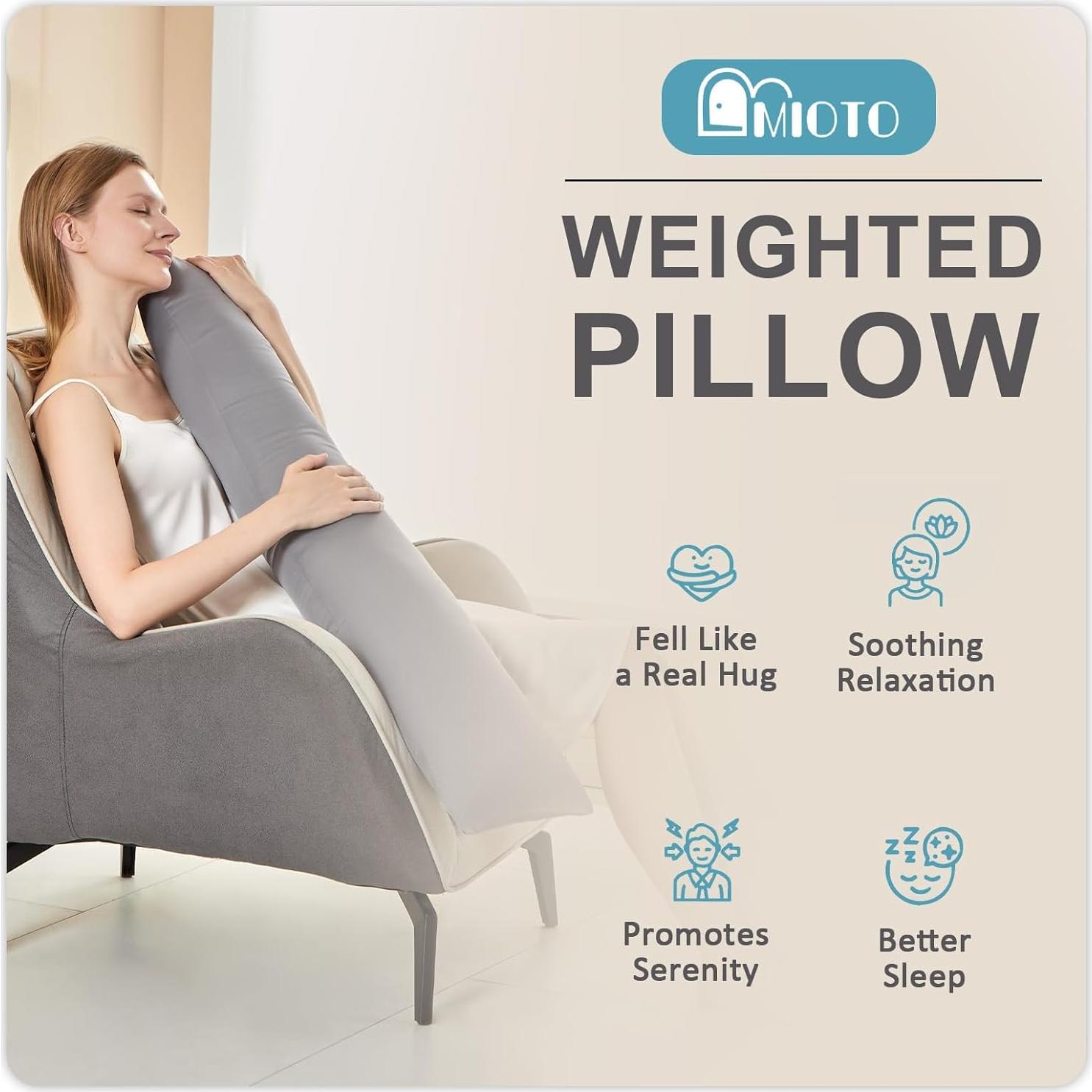 Almohada Corporal con Peso MIOTO 104 cm Tencel Gris