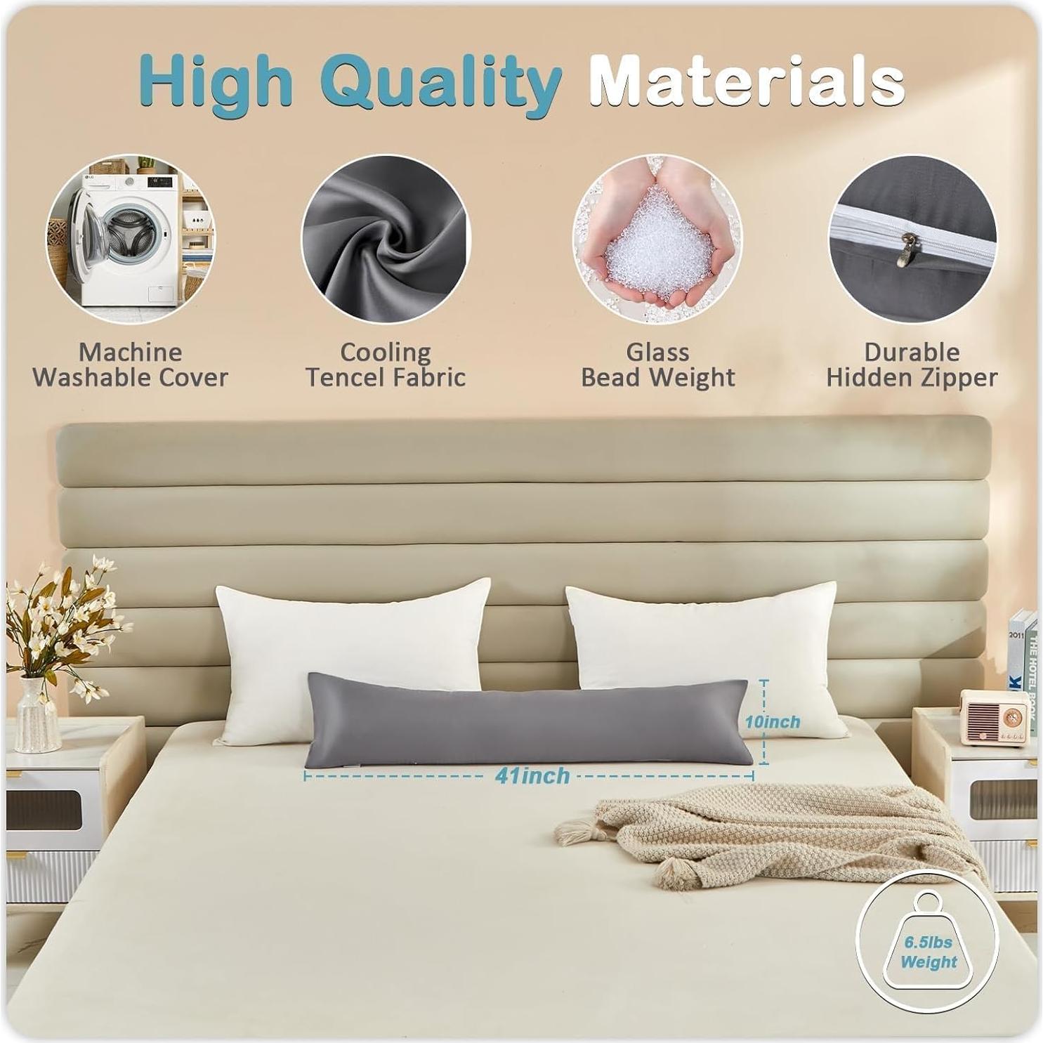 Almohada Corporal con Peso MIOTO 104 cm Tencel Gris