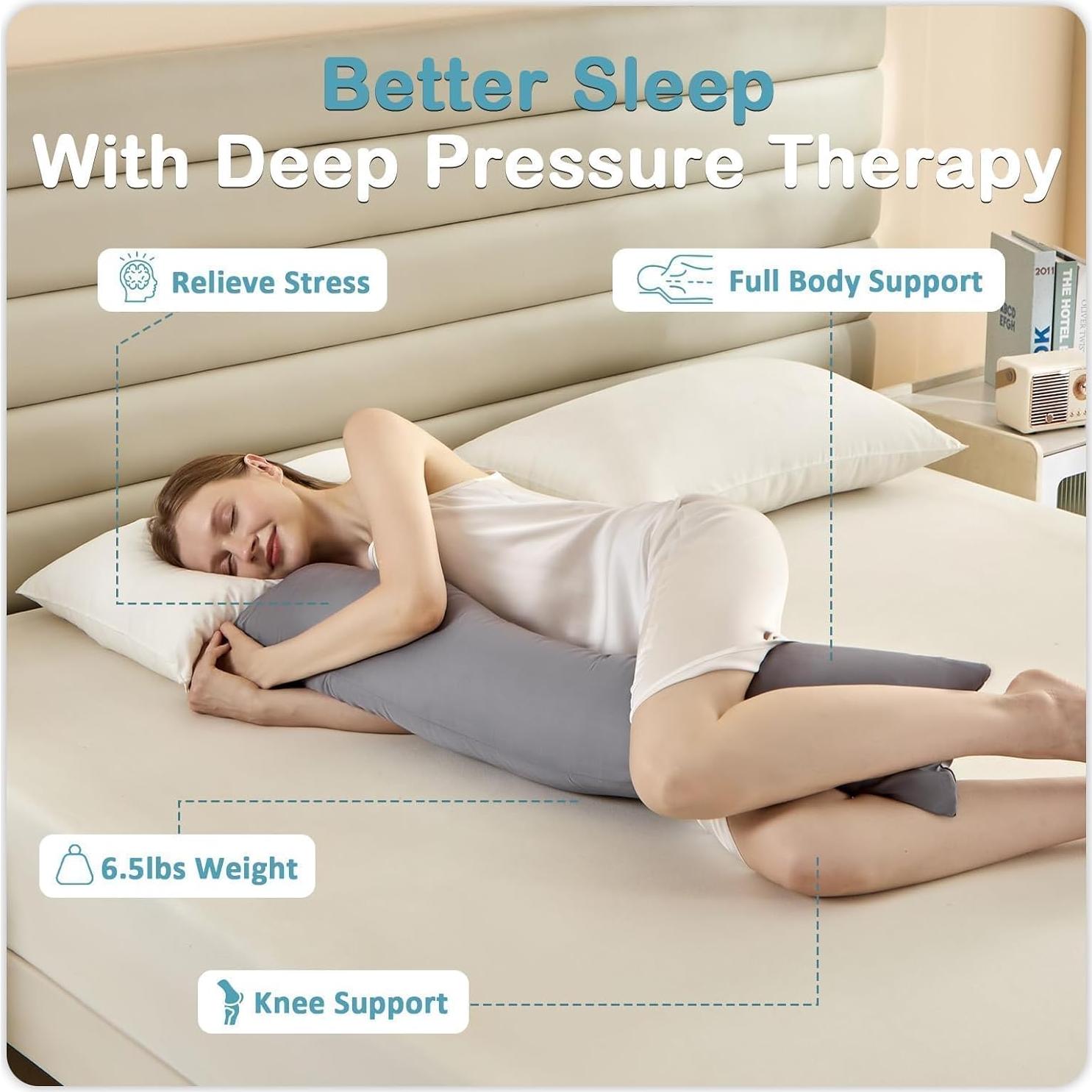 Almohada Corporal con Peso MIOTO 104 cm Tencel Gris