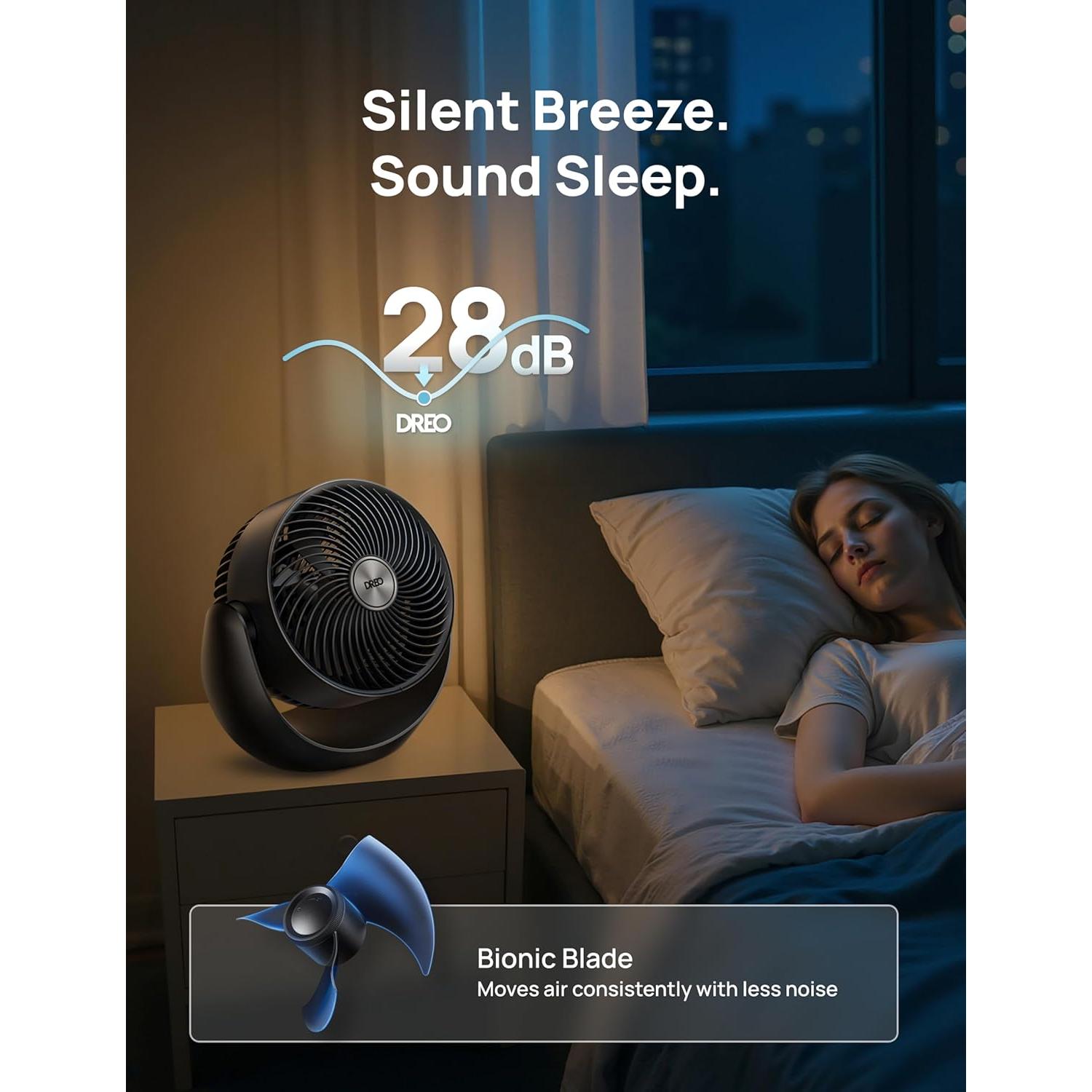 Ventilador de Piso Dreo DR-HAF007 28cm Silencioso 28dB 3 Velocidades