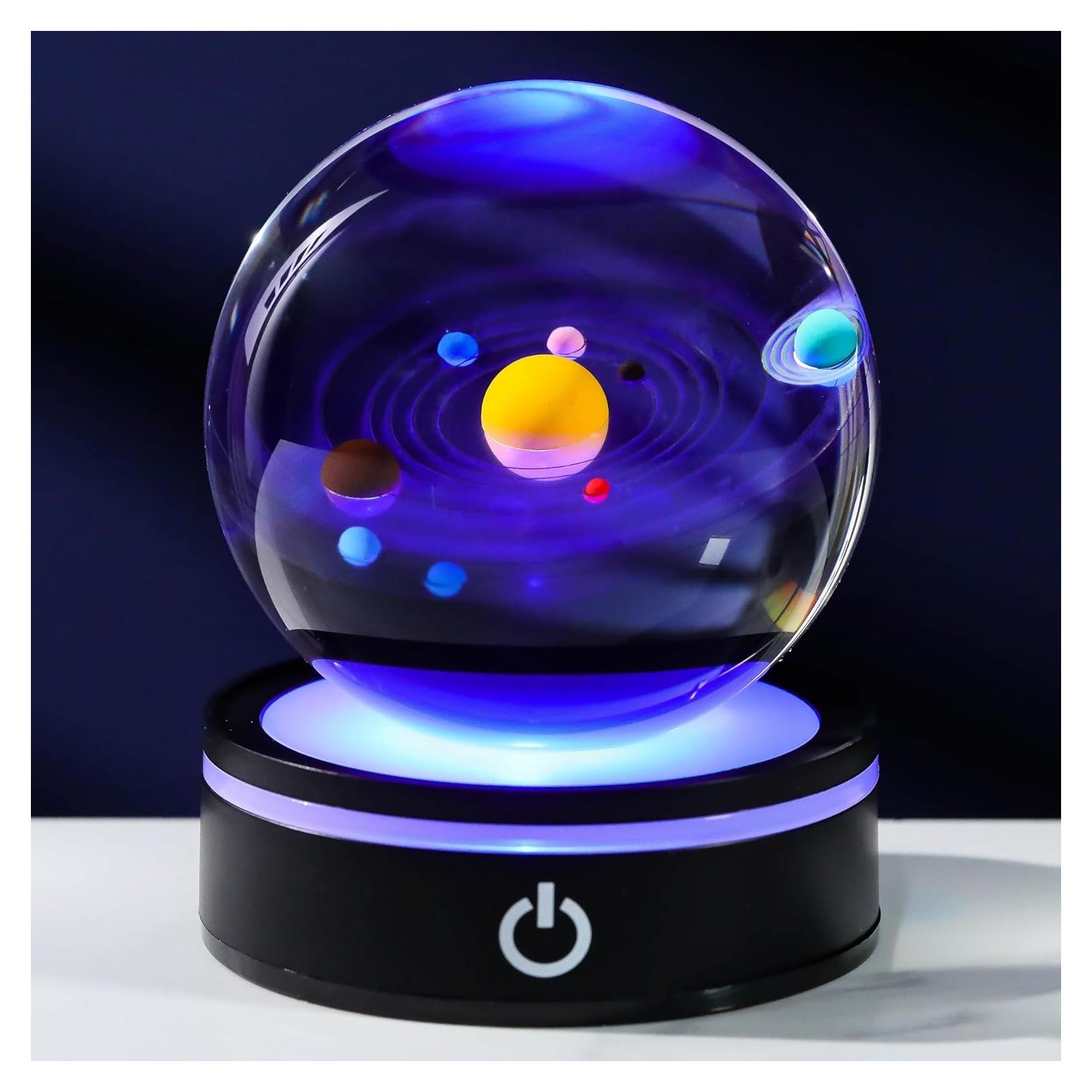 Bola de Cristal del Sistema Solar 80mm Qianwei Luz Nocturna