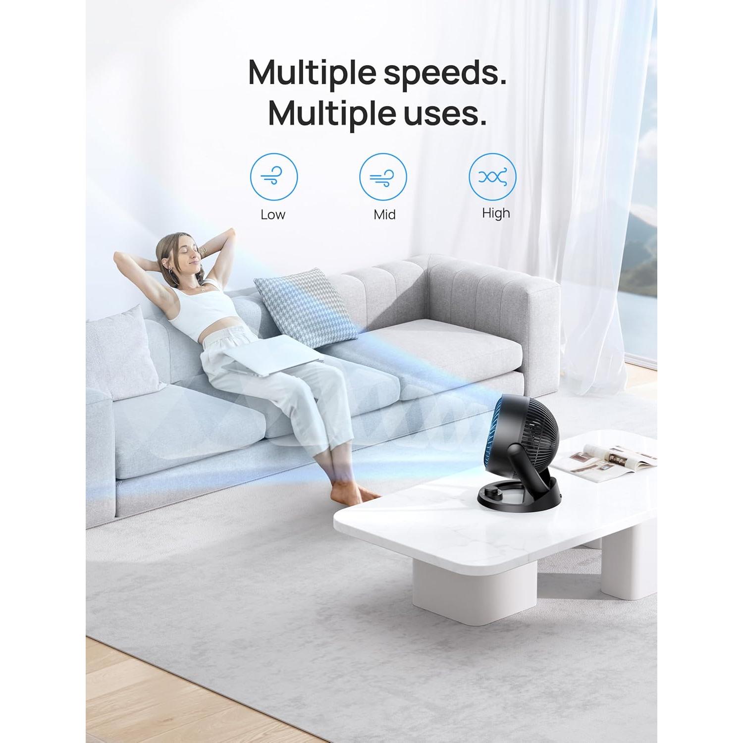 Ventilador de Mesa Dreo DR-HAF006 12" Silencioso 28dB 3 Velocidades