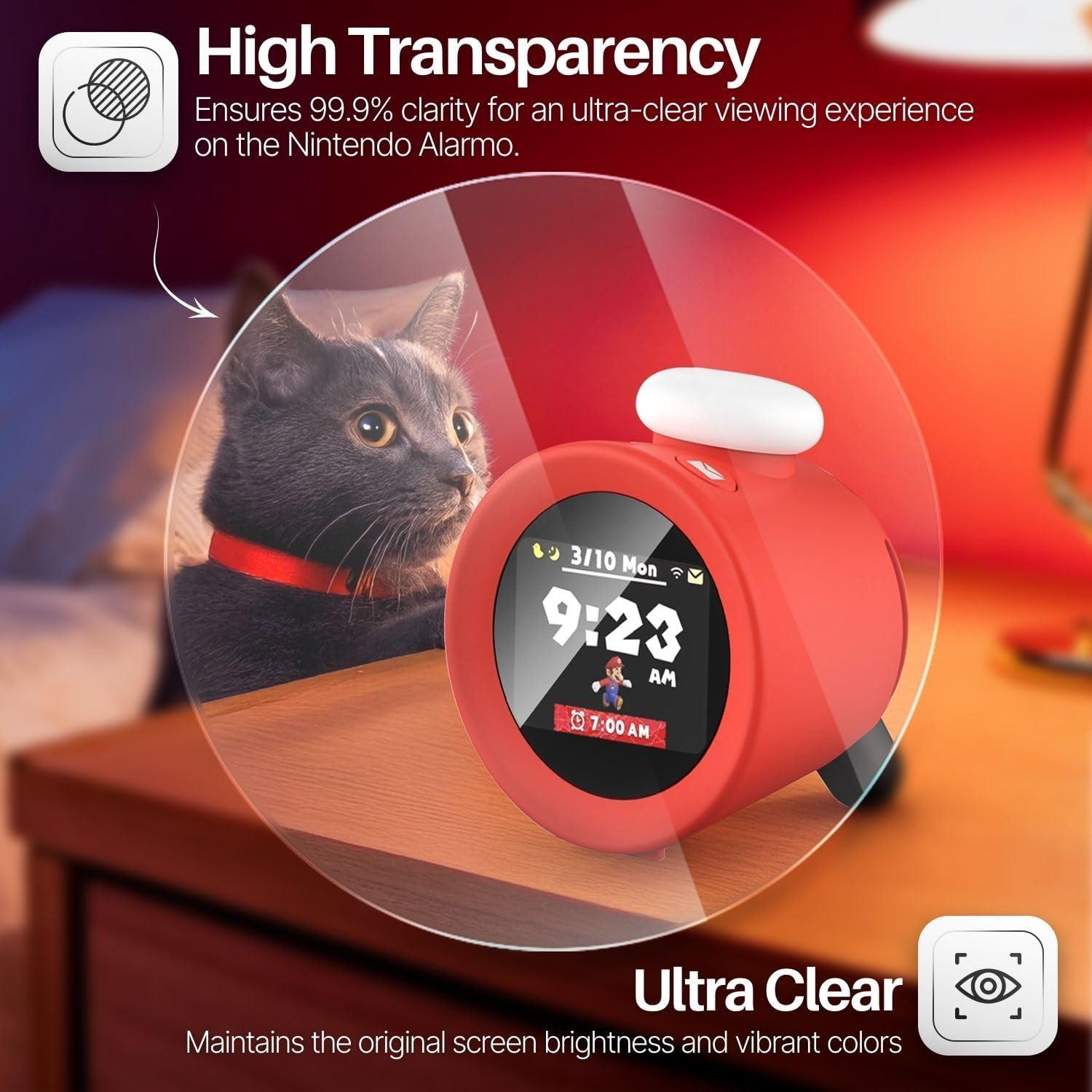 Protector de Pantalla TNP para Reloj Despertador Nintendo Alarmo - Vidrio Templado HD 9H, Paquete de 2