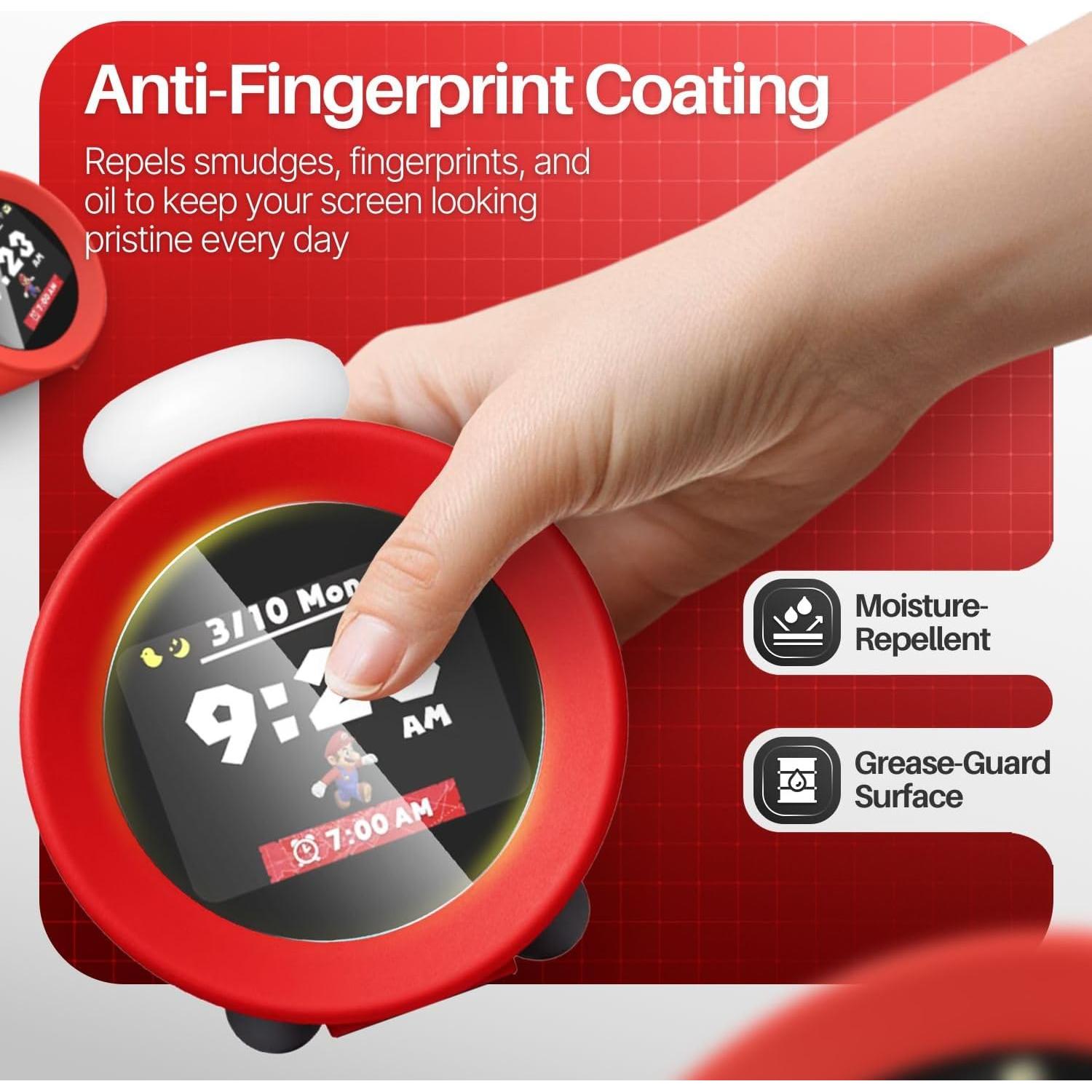 Protector de Pantalla TNP para Reloj Despertador Nintendo Alarmo - Vidrio Templado HD 9H, Paquete de 2